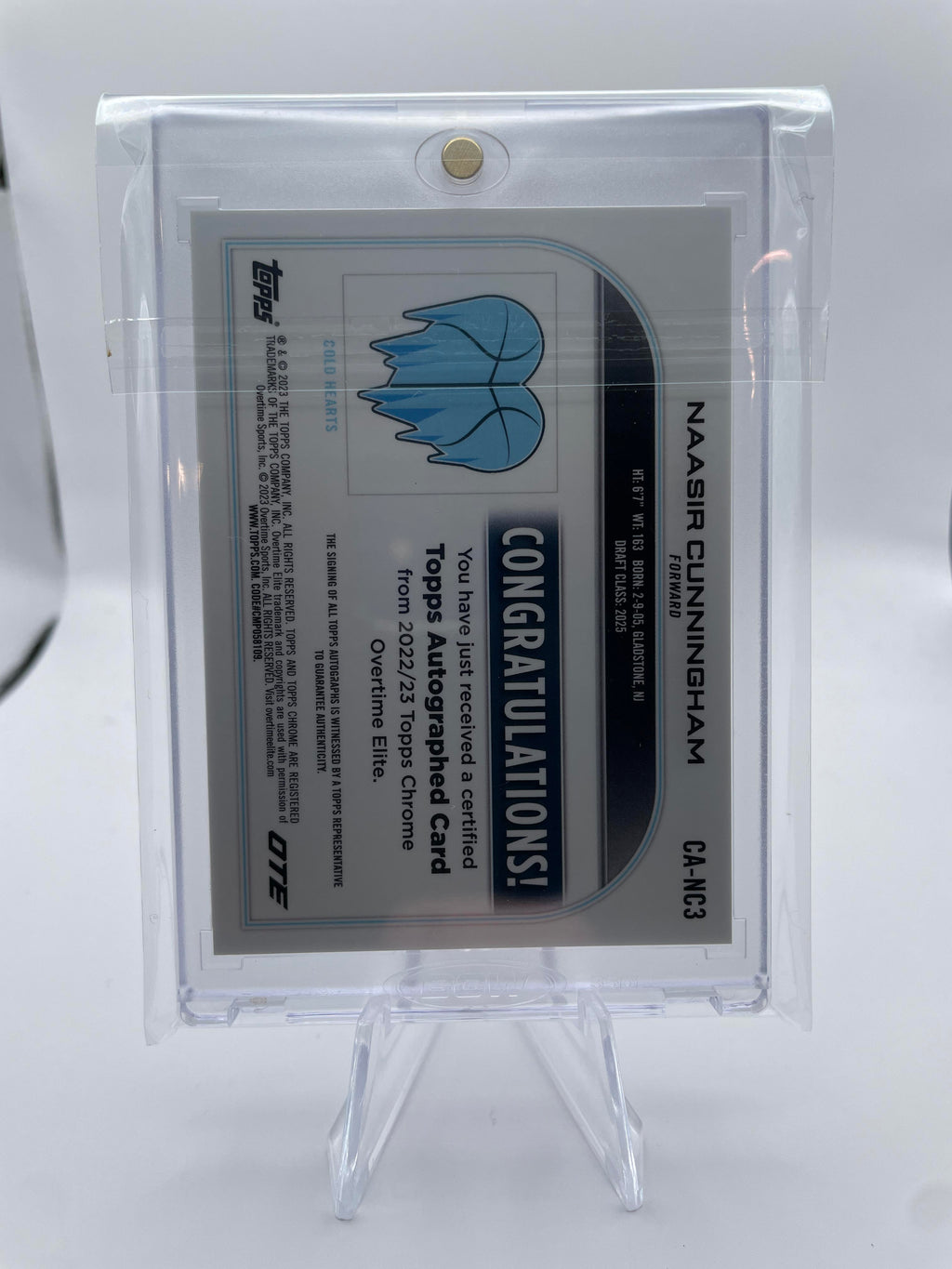 2022-23 Topps OTE Chrome Naasir Cunningham Aqua Refractor Rookie Auto /99 #CA-NC2
