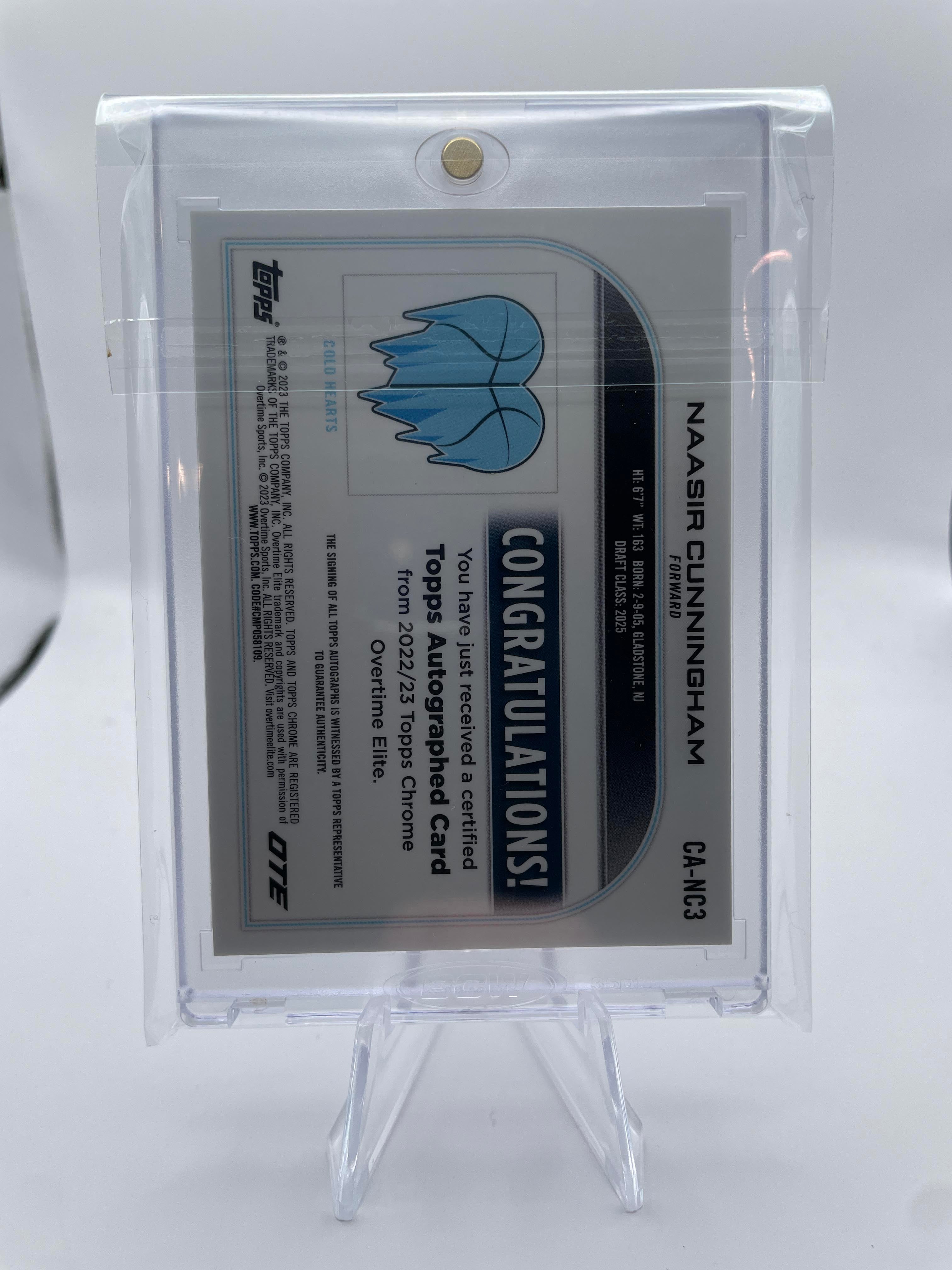 2022-23 Topps OTE Chrome Naasir Cunningham Aqua Refractor Rookie Auto /99 #CA-NC2