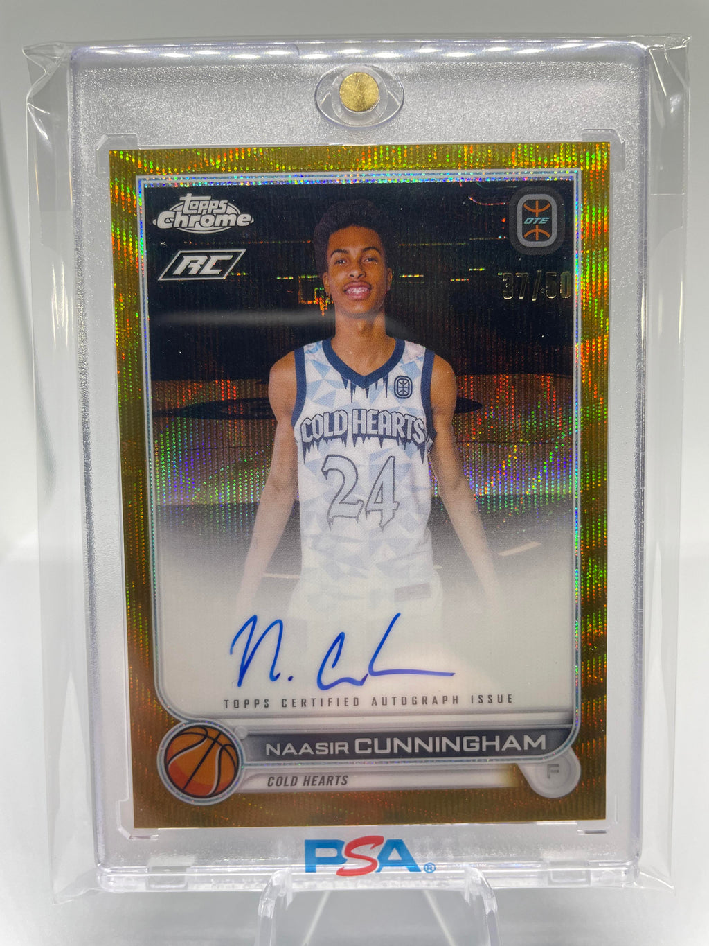 2022-23 Topps OTE Chrome Naasir Cunningham Gold Refractor Rookie Auto /50