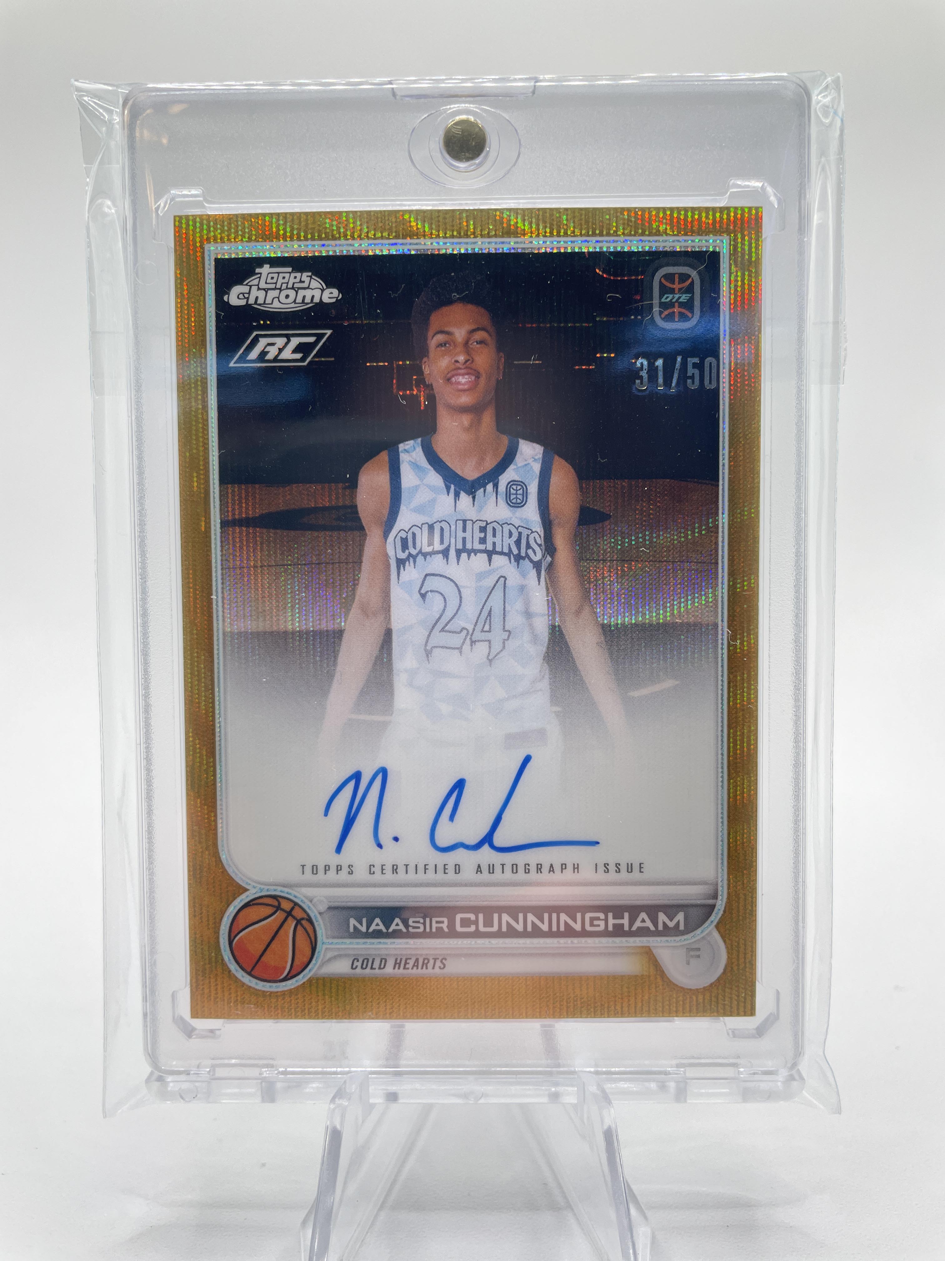 2022-23 Topps OTE Chrome Naasir Cunningham Gold Refractor Rookie Auto /50