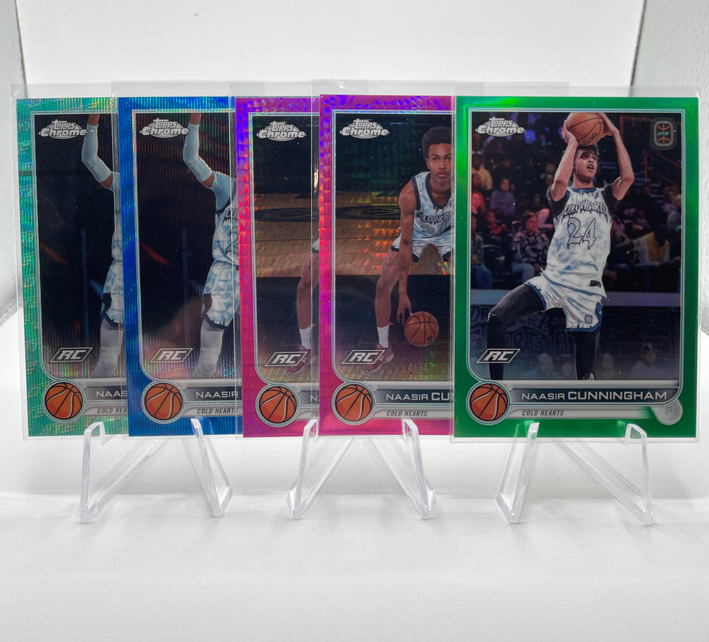 2022-23 Topps OTE Chrome Naasir Cunningham Green Refractor /75 Blue /99 /150 (5)