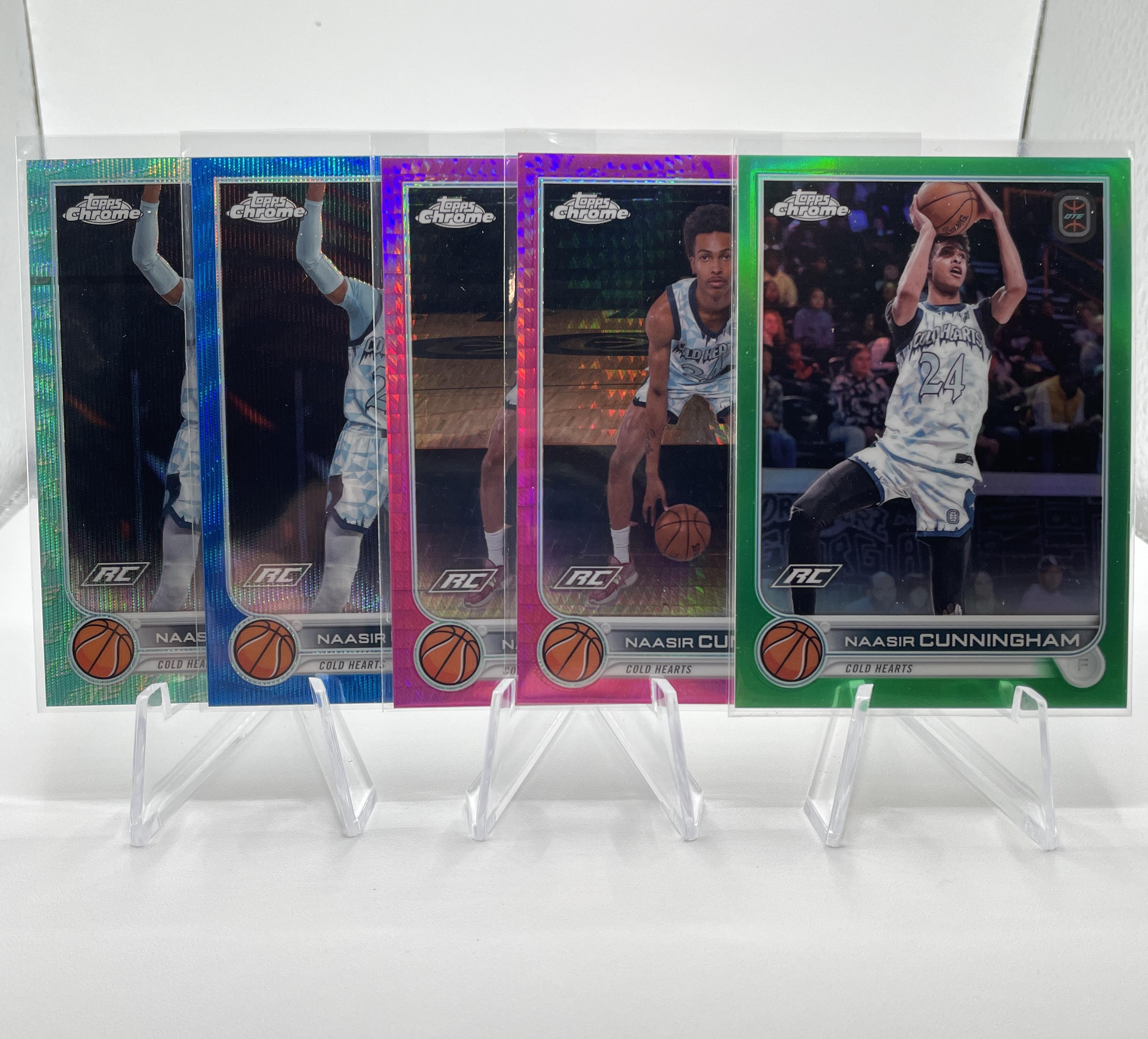 2022-23 Topps OTE Chrome Naasir Cunningham Green Refractor /75 Blue /99 /150 (5)