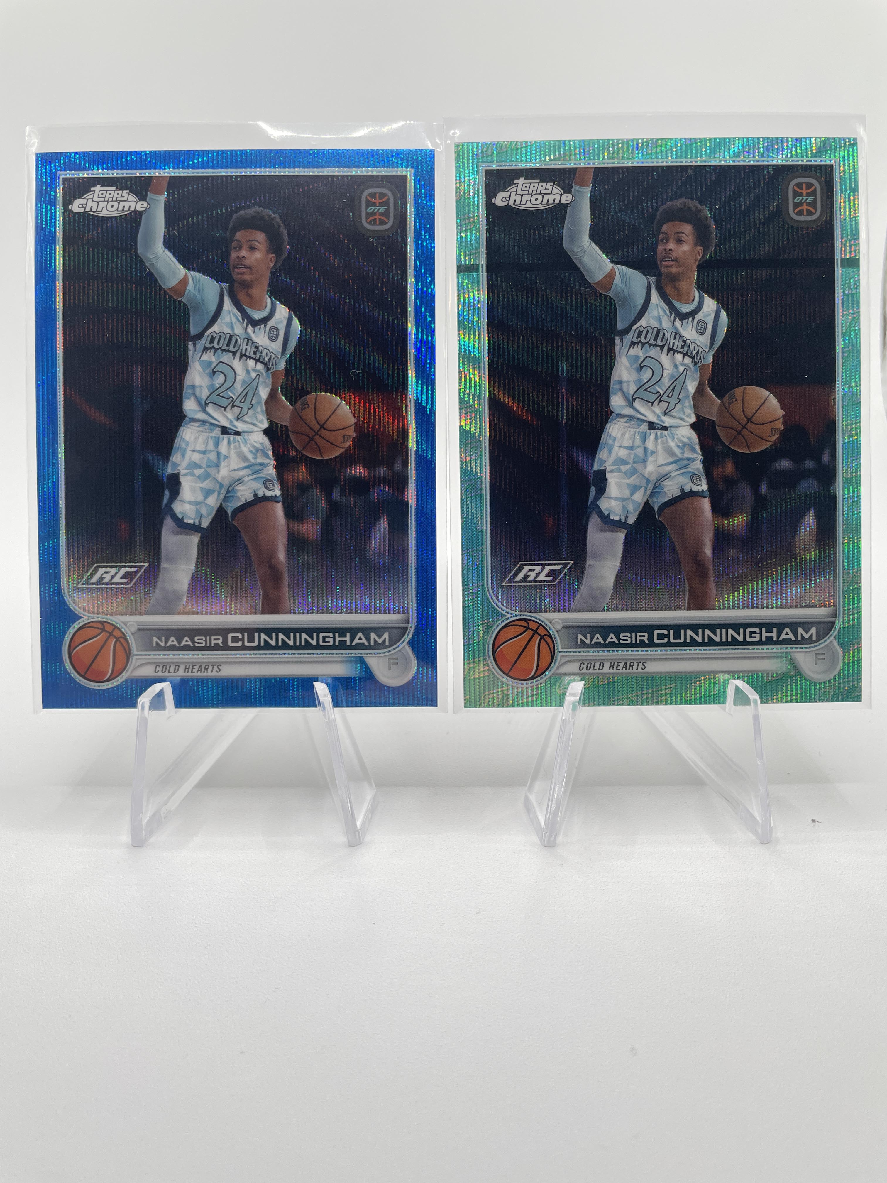 2022-23 Topps OTE Chrome Naasir Cunningham Green Refractor /75 Blue /99 /150 (5)