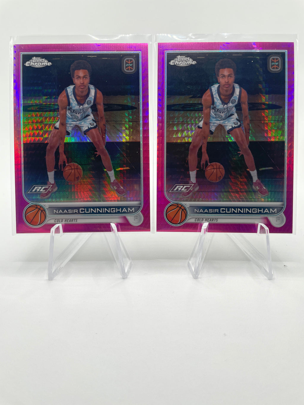 2022-23 Topps OTE Chrome Naasir Cunningham Green Refractor /75 Blue /99 /150 (5)