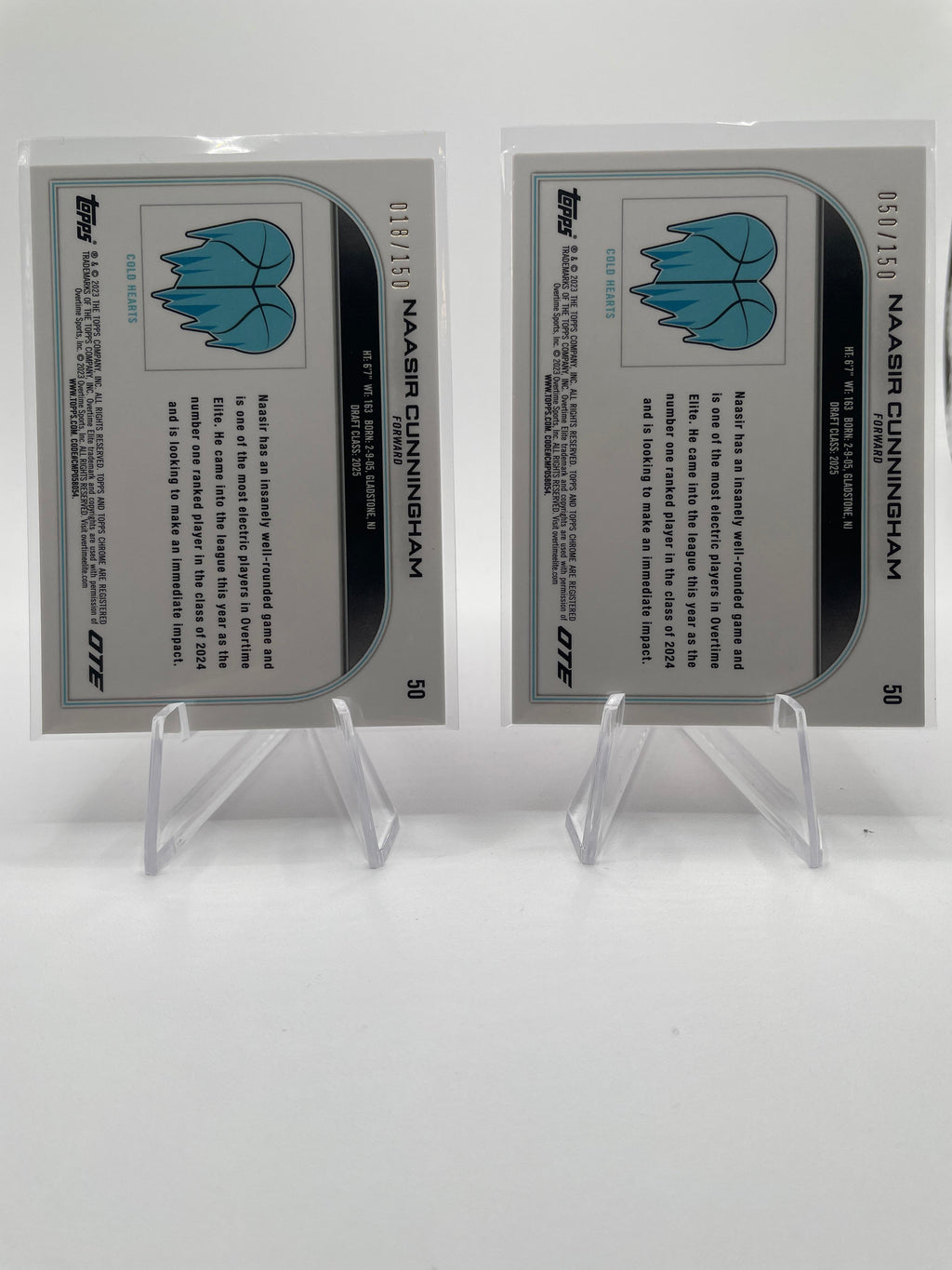 2022-23 Topps OTE Chrome Naasir Cunningham Green Refractor /75 Blue /99 /150 (5)