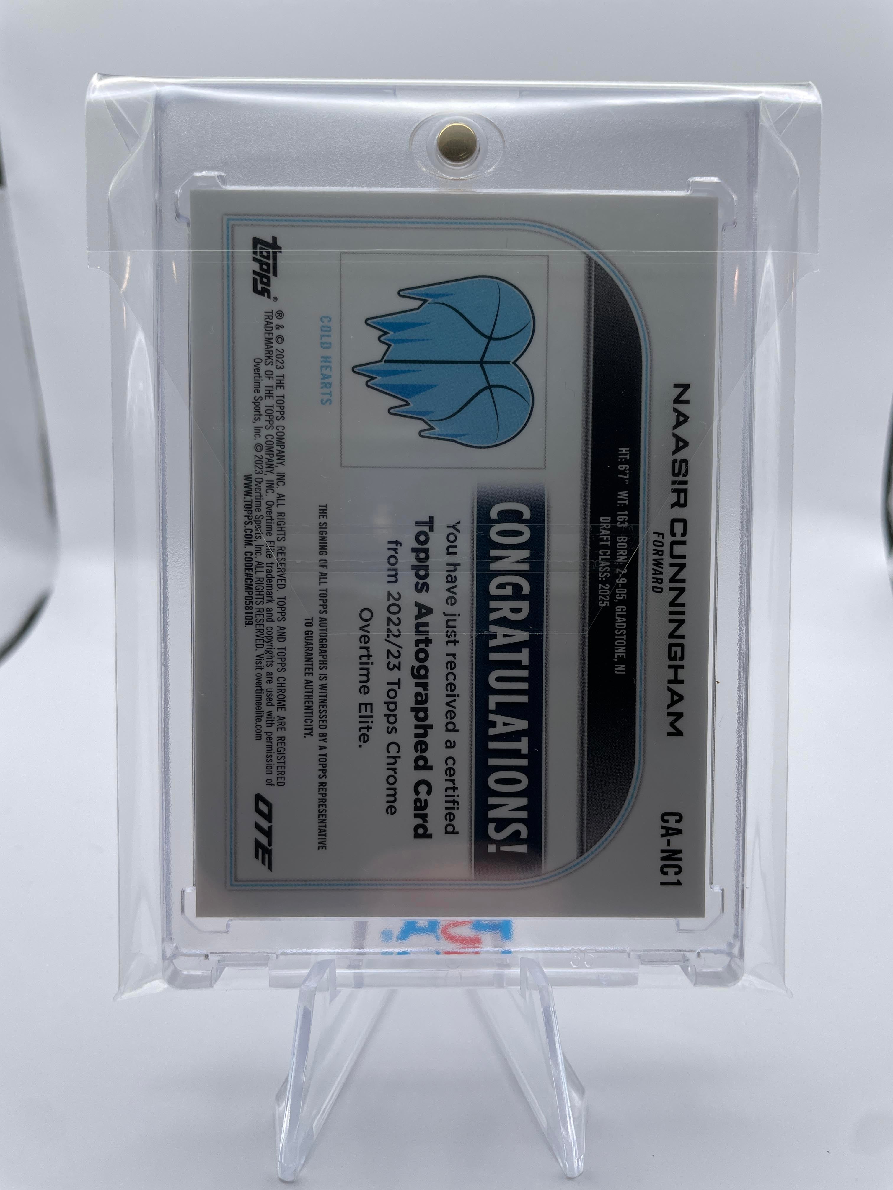 2022-23 Topps OTE Chrome Naasir Cunningham Refractor Rookie Auto #CA-NC3