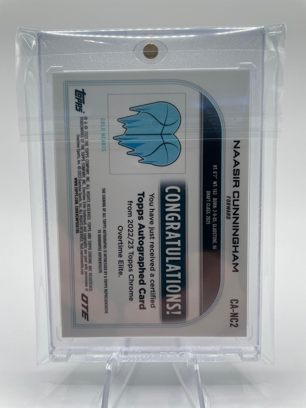 2022-23 Topps OTE Chrome Naasir Cunningham Refractor Rookie Auto #CA-NC1