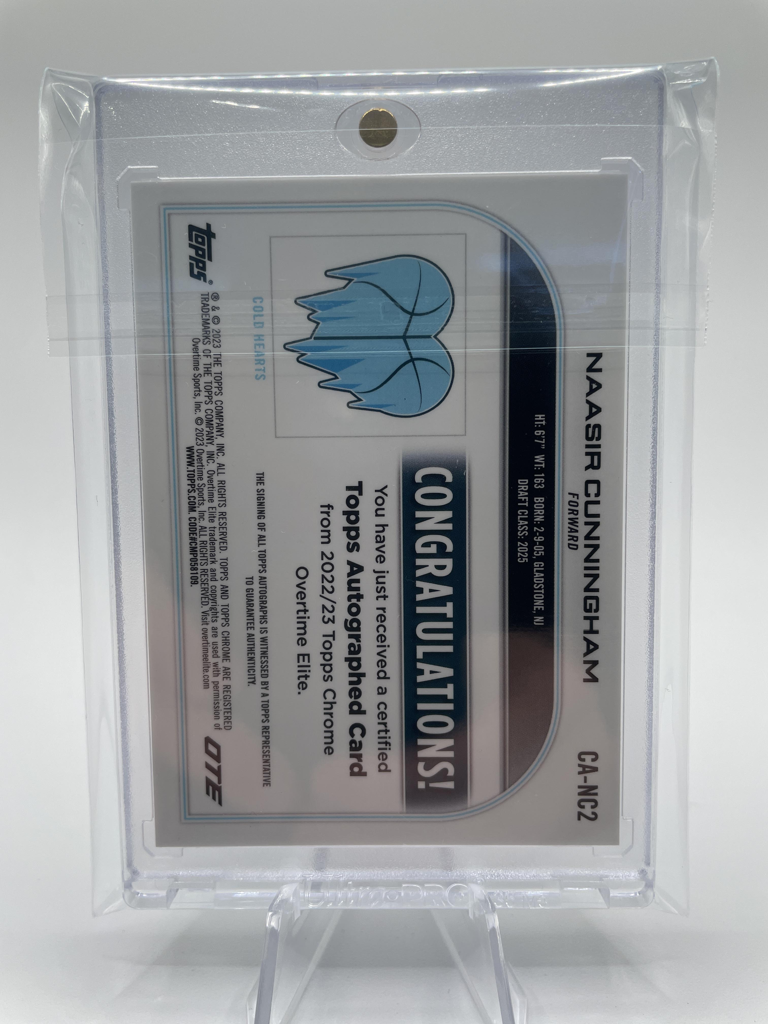 2022-23 Topps OTE Chrome Naasir Cunningham Refractor Rookie Auto #CA-NC1