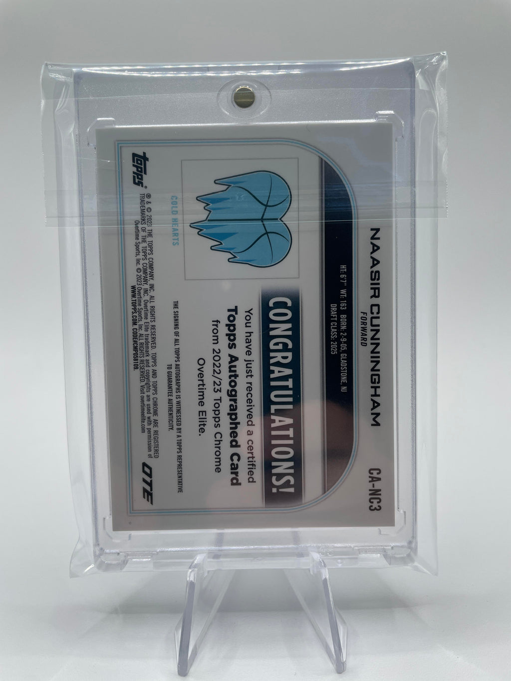 2022-23 Topps OTE Chrome Naasir Cunningham Refractor Rookie Auto #CA-NC1