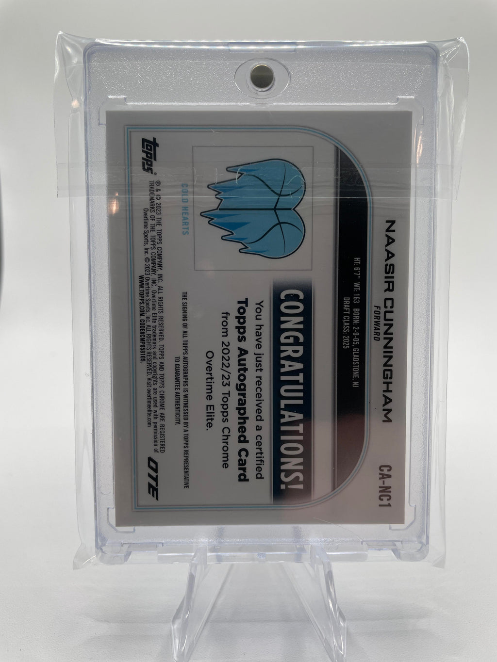 2022-23 Topps OTE Chrome Naasir Cunningham Refractor Rookie Auto #CA-NC2