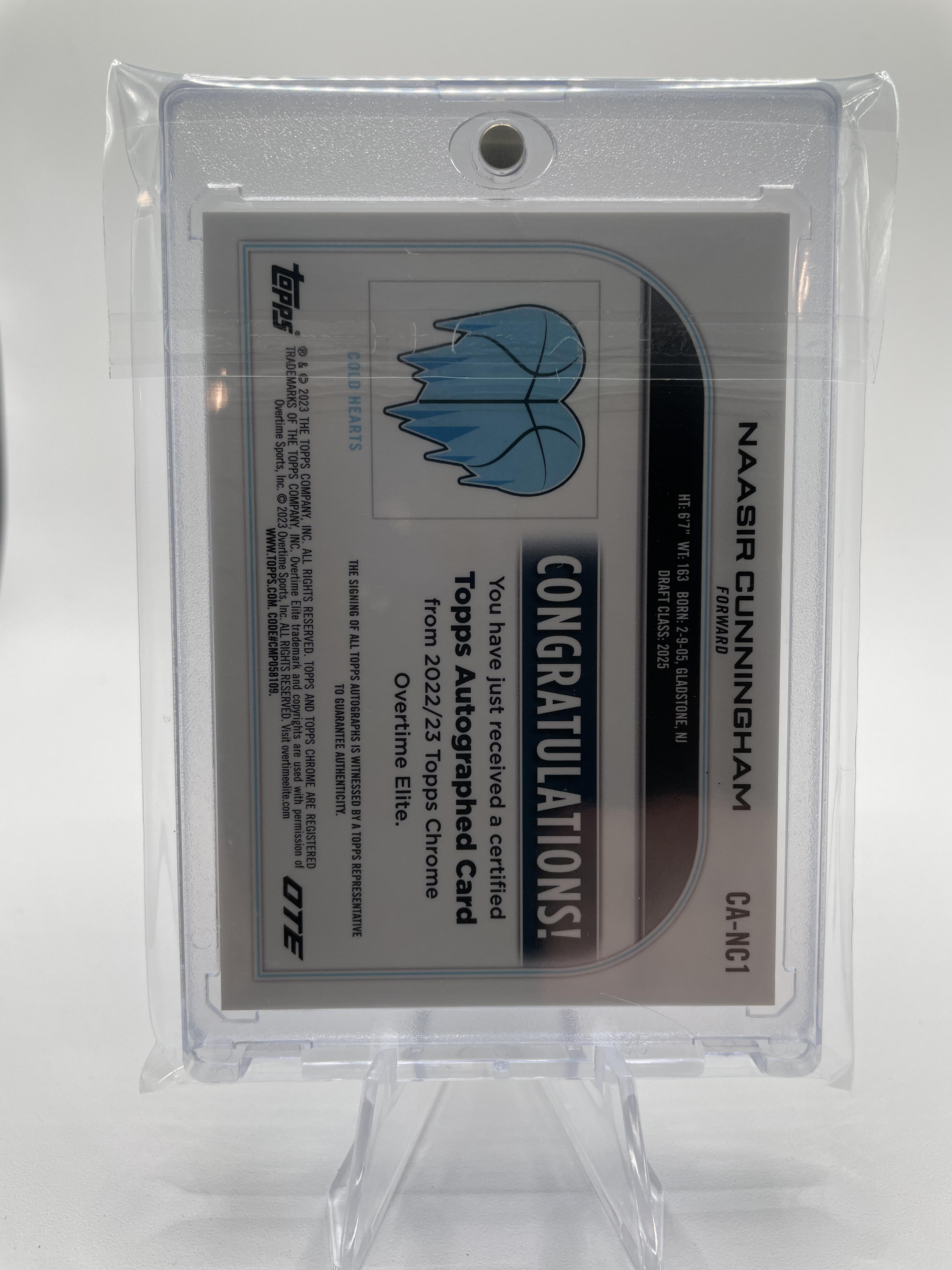 2022-23 Topps OTE Chrome Naasir Cunningham Refractor Rookie Auto #CA-NC2