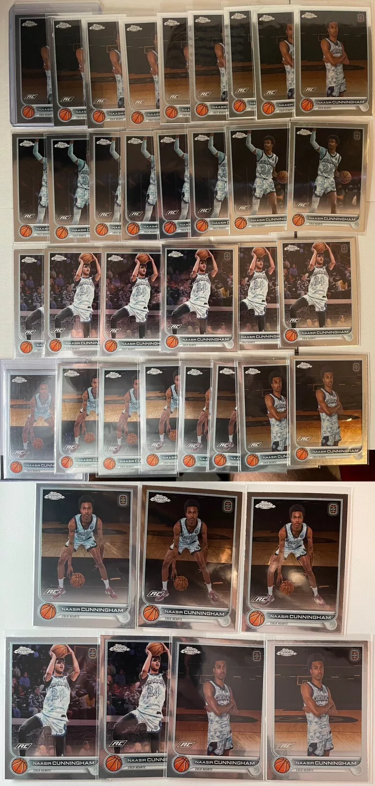 2022-23 Topps OTE Chrome Naasir Cunningham Rookie Base Set (x38)