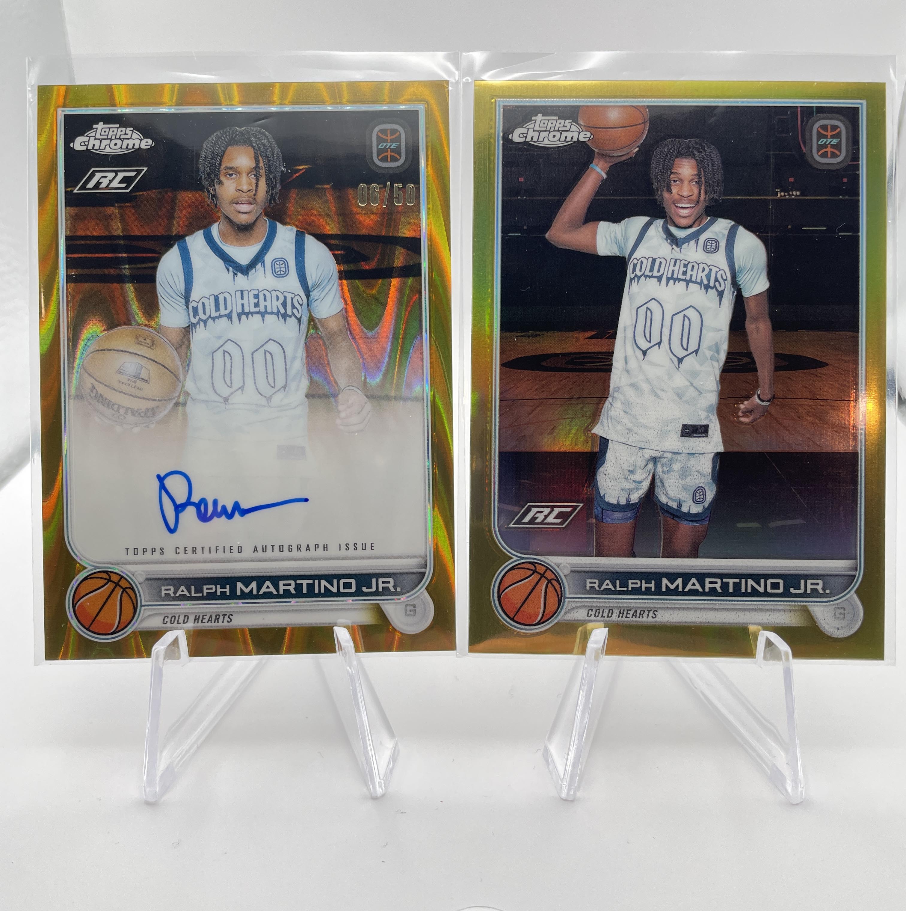 2022-23 Topps OTE Chrome Ralph Martino Gold Refractor Rookie Auto /50 + Gold /50