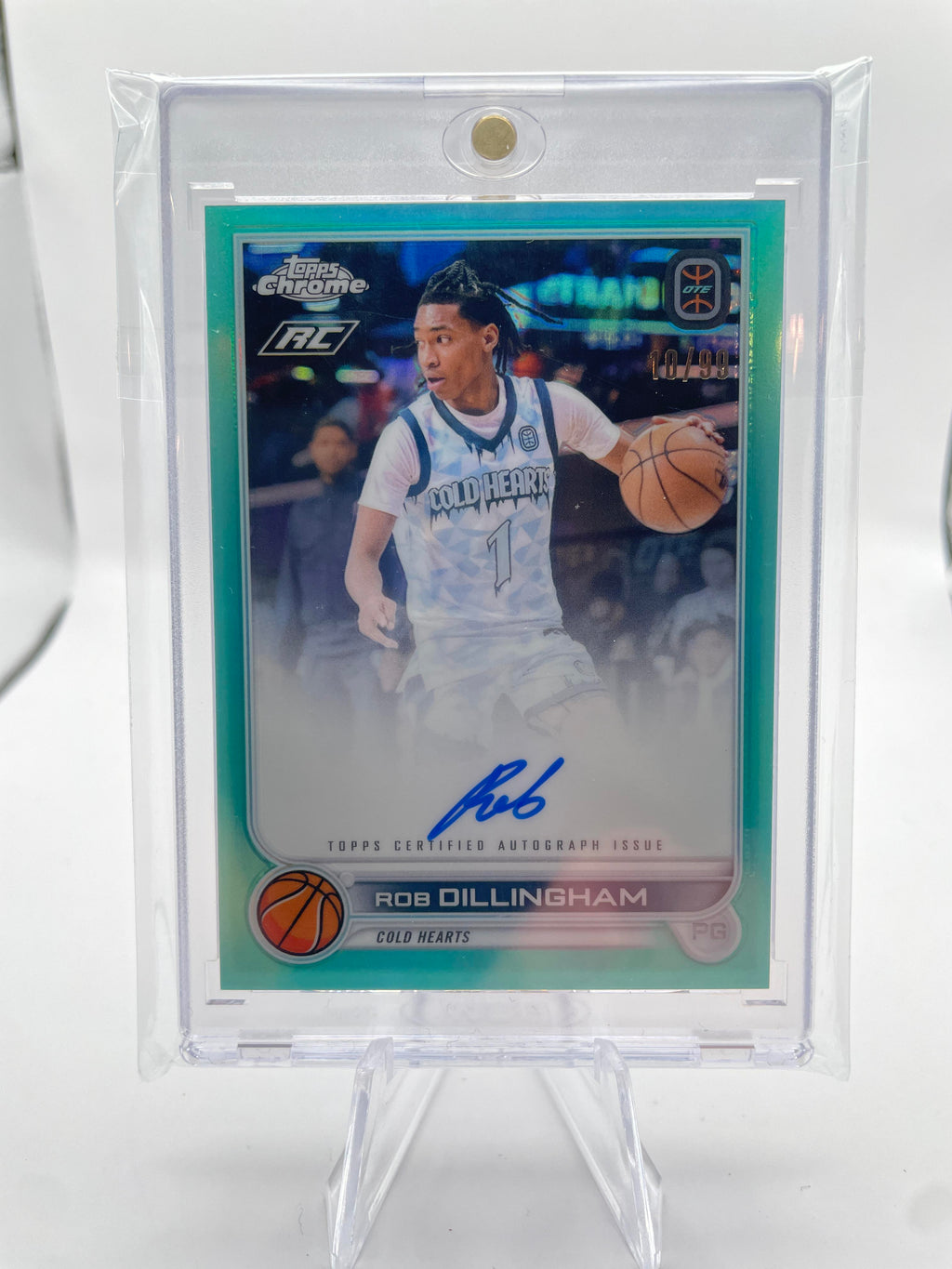 2022-23 Topps OTE Chrome Rob Dillingham Aqua Refractor Rookie Auto /99