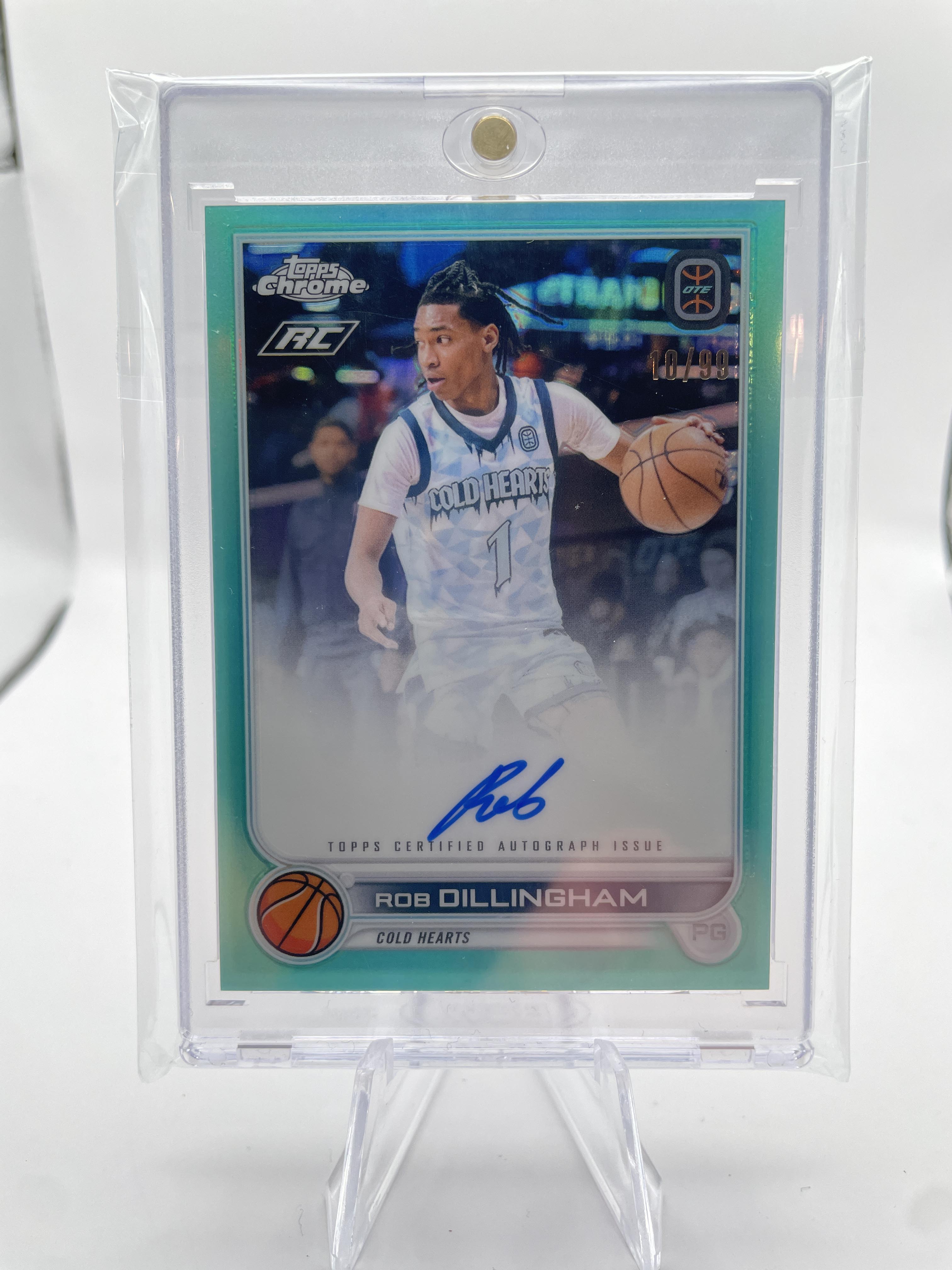 2022-23 Topps OTE Chrome Rob Dillingham Aqua Refractor Rookie Auto /99