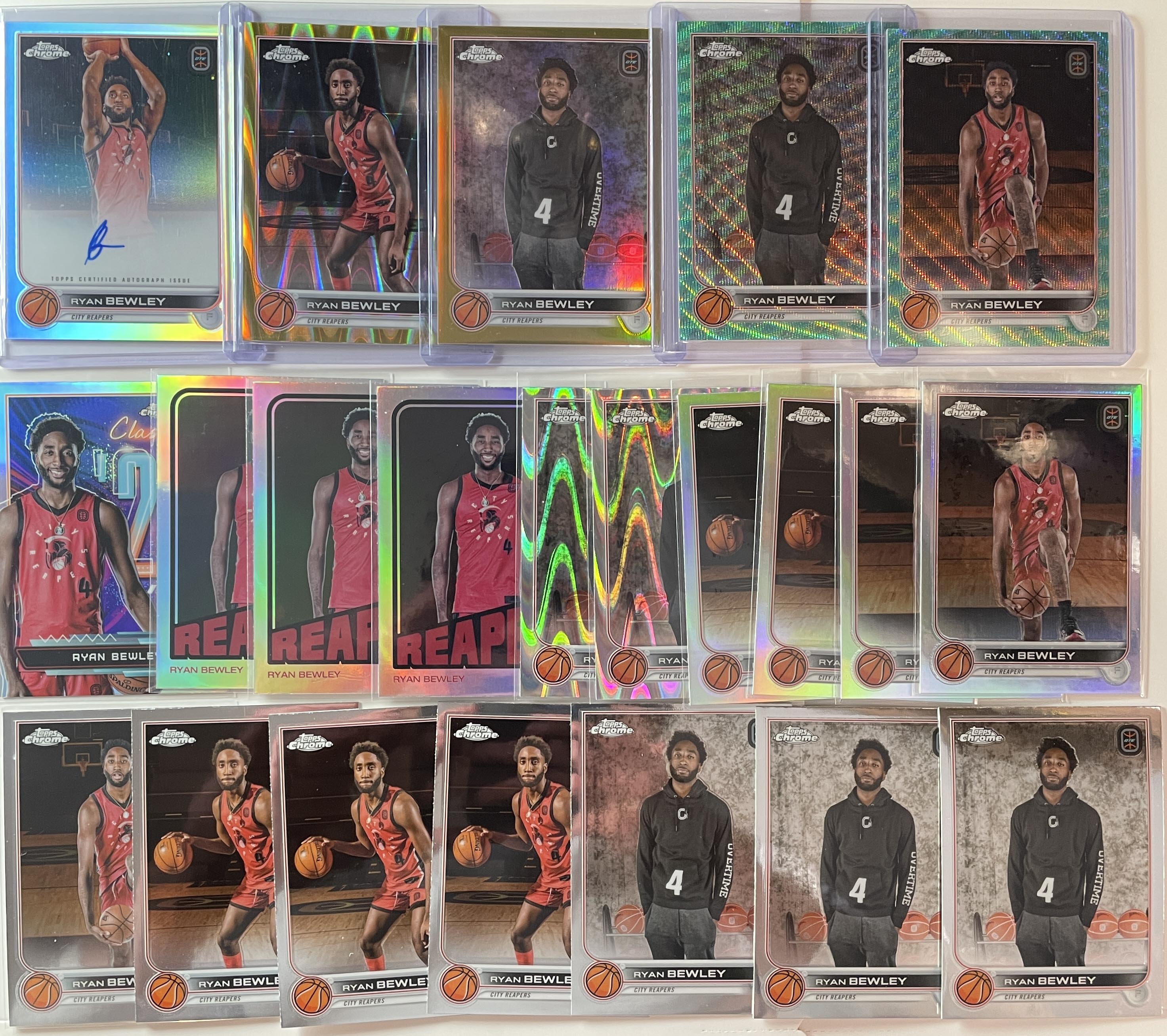 2022-23 Topps OTE Chrome Ryan Bewley Auto Gold /50 Aqua /199 Refractor Set (x22)