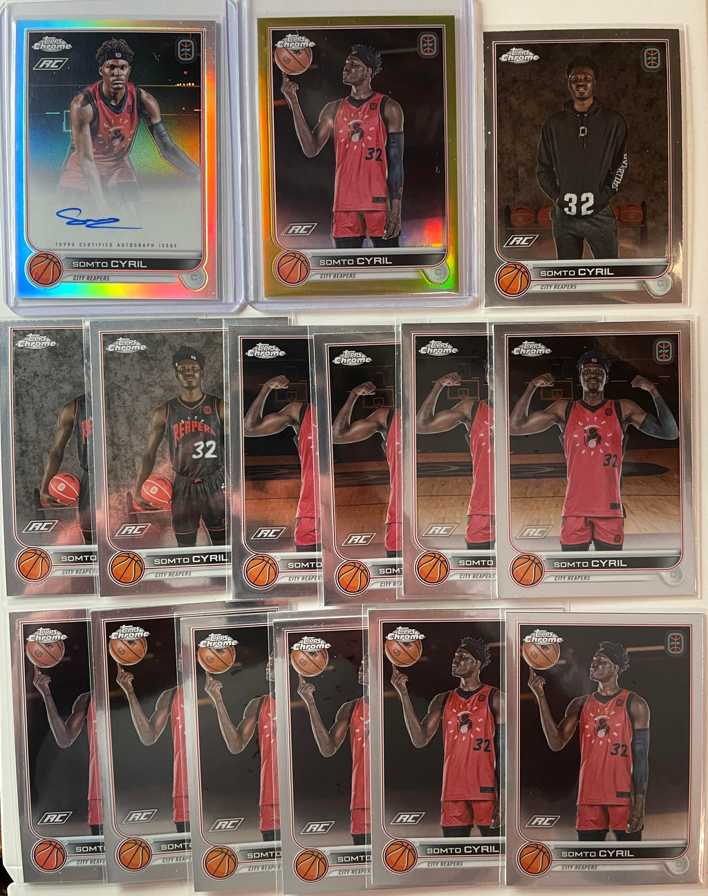 2022-23 Topps OTE Chrome Somto Cyril Auto + Gold Refractor /50 + Base Set (x13)