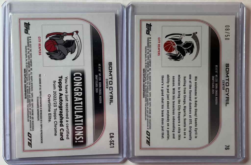 2022-23 Topps OTE Chrome Somto Cyril Auto + Gold Refractor /50 + Base Set (x13)