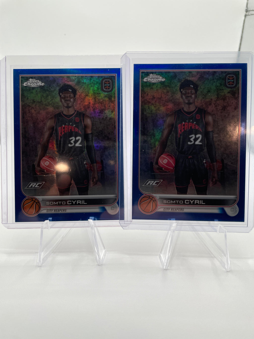 2022-23 Topps OTE Chrome Somto Cyril Blue Refractor Rookie /99 (x2) + Aqua /199