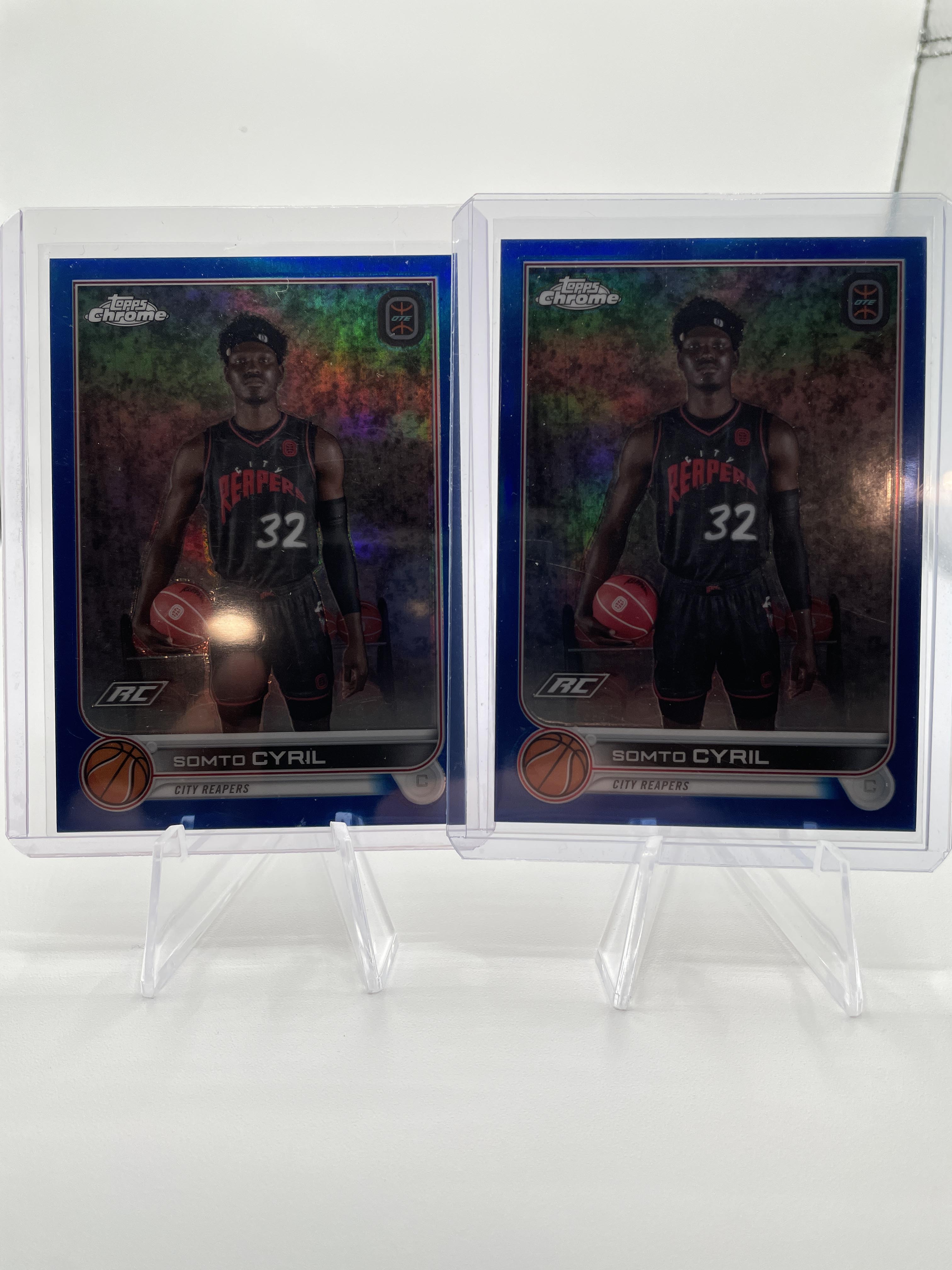 2022-23 Topps OTE Chrome Somto Cyril Blue Refractor Rookie /99 (x2) + Aqua /199