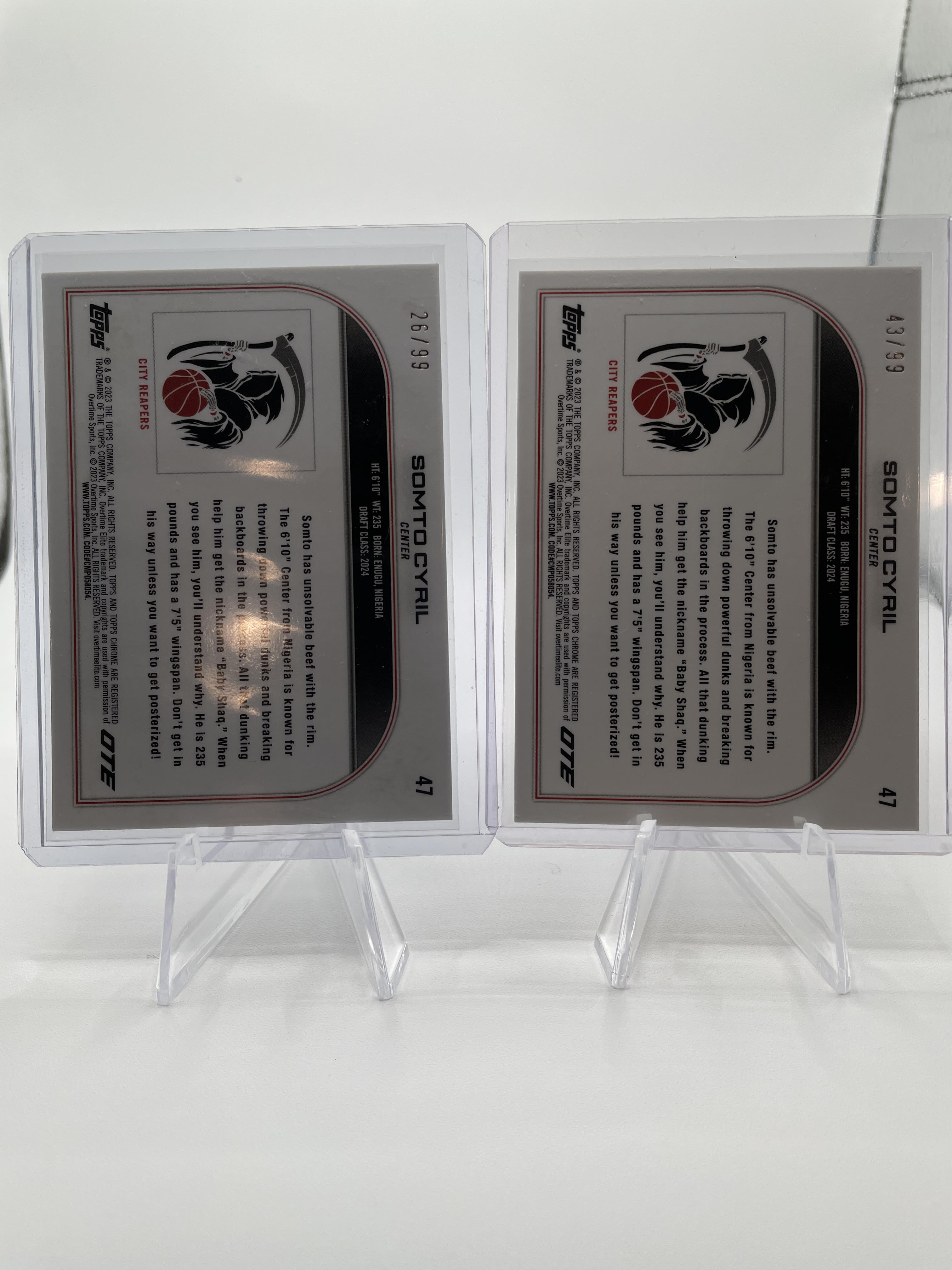2022-23 Topps OTE Chrome Somto Cyril Blue Refractor Rookie /99 (x2) + Aqua /199