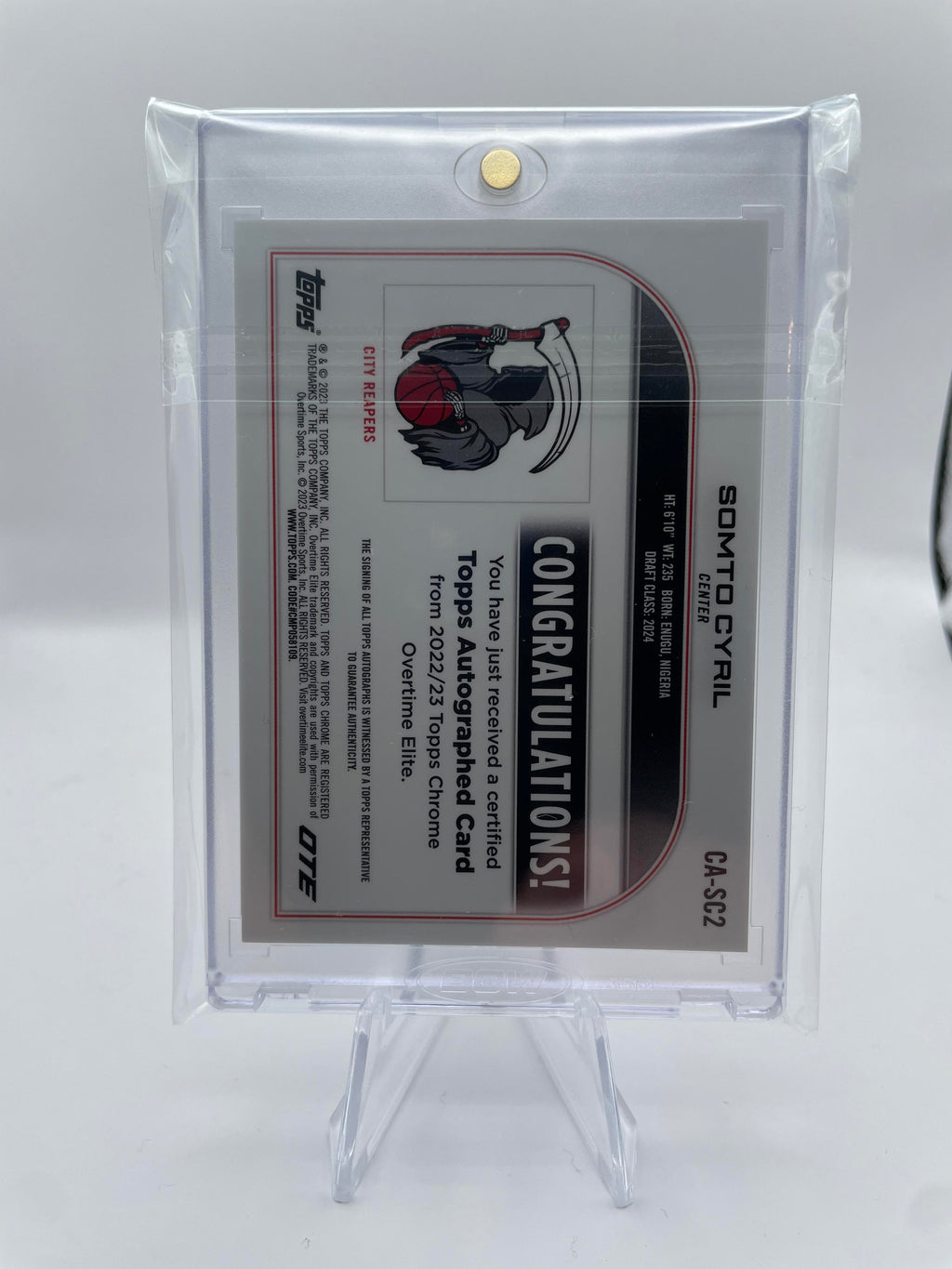 2022-23 Topps OTE Chrome Somto Cyril Green Refractor Rookie Auto /75