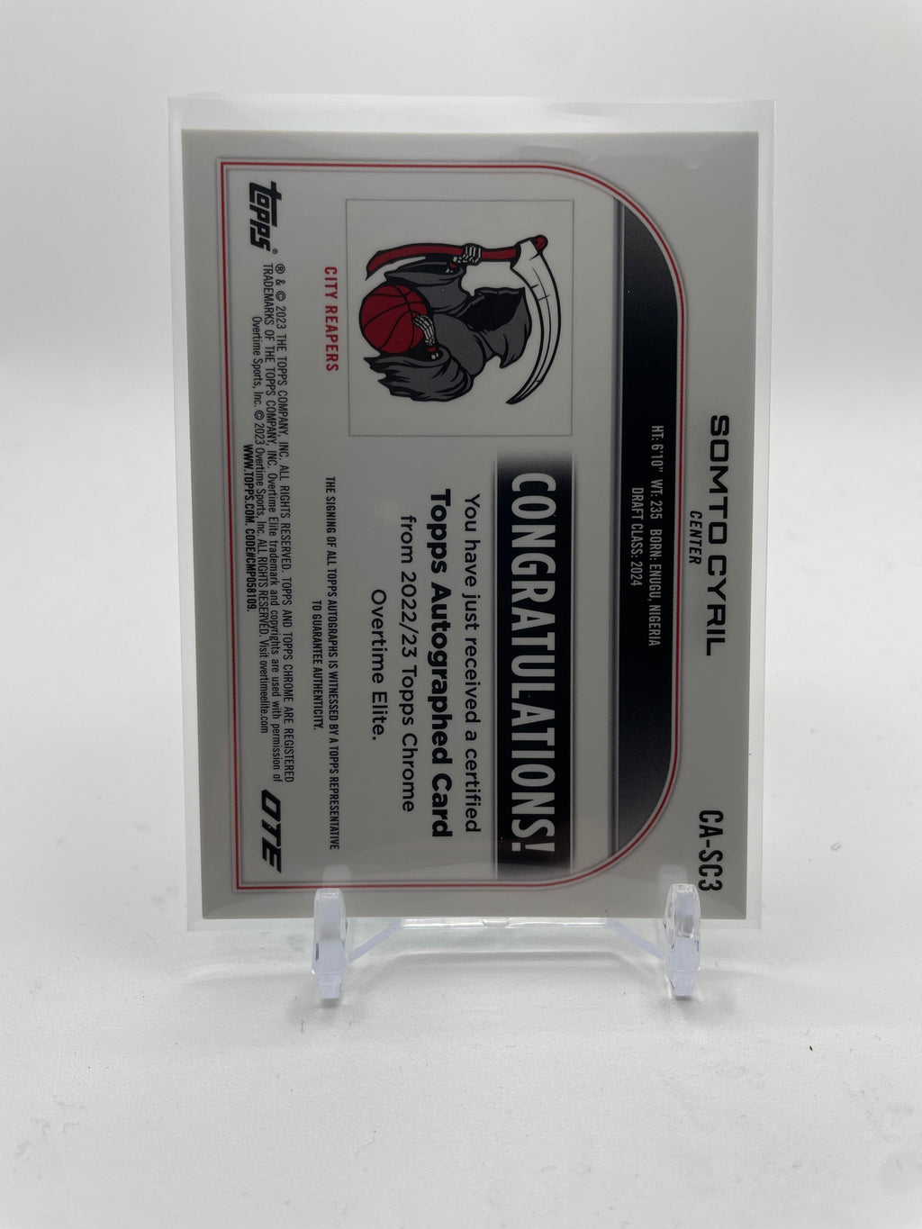 2022-23 Topps OTE Chrome Somto Cyril Green Refractor Rookie Auto /75 #CA-SC3