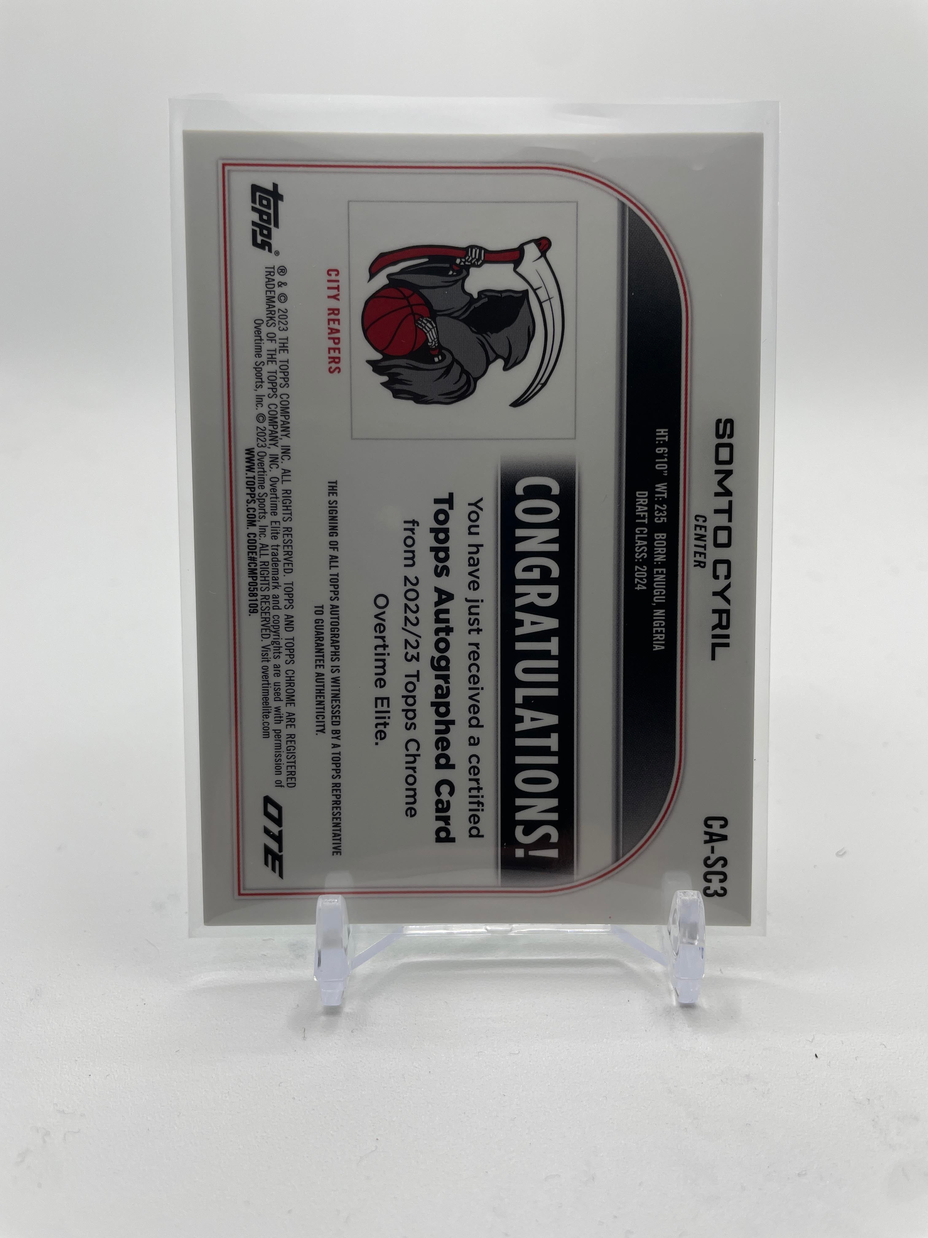 2022-23 Topps OTE Chrome Somto Cyril Green Refractor Rookie Auto /75 #CA-SC3