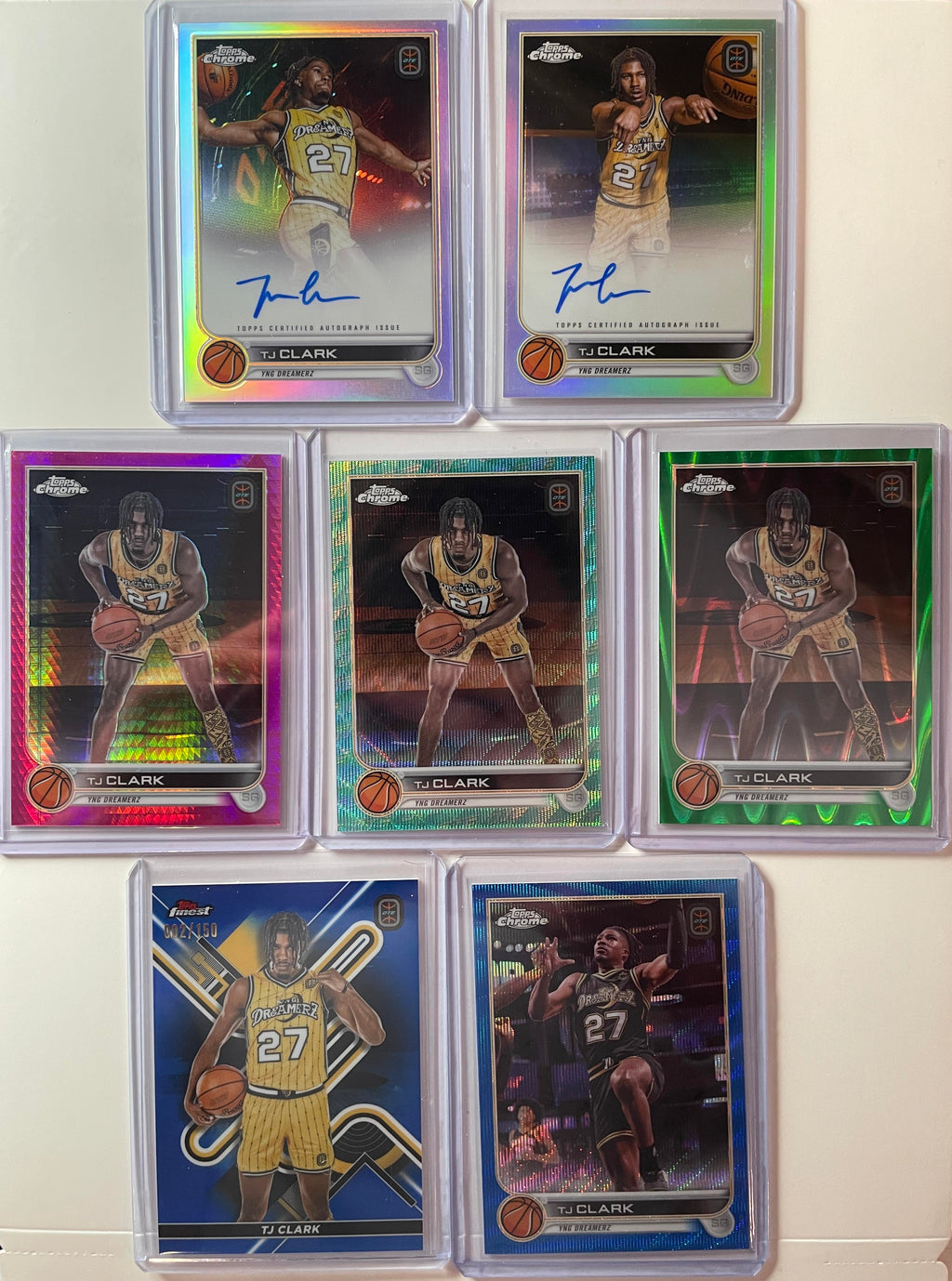 2022-23 Topps OTE Chrome TJ Clark Auto + Green /75 Blue /99 Refractor Set (x27)