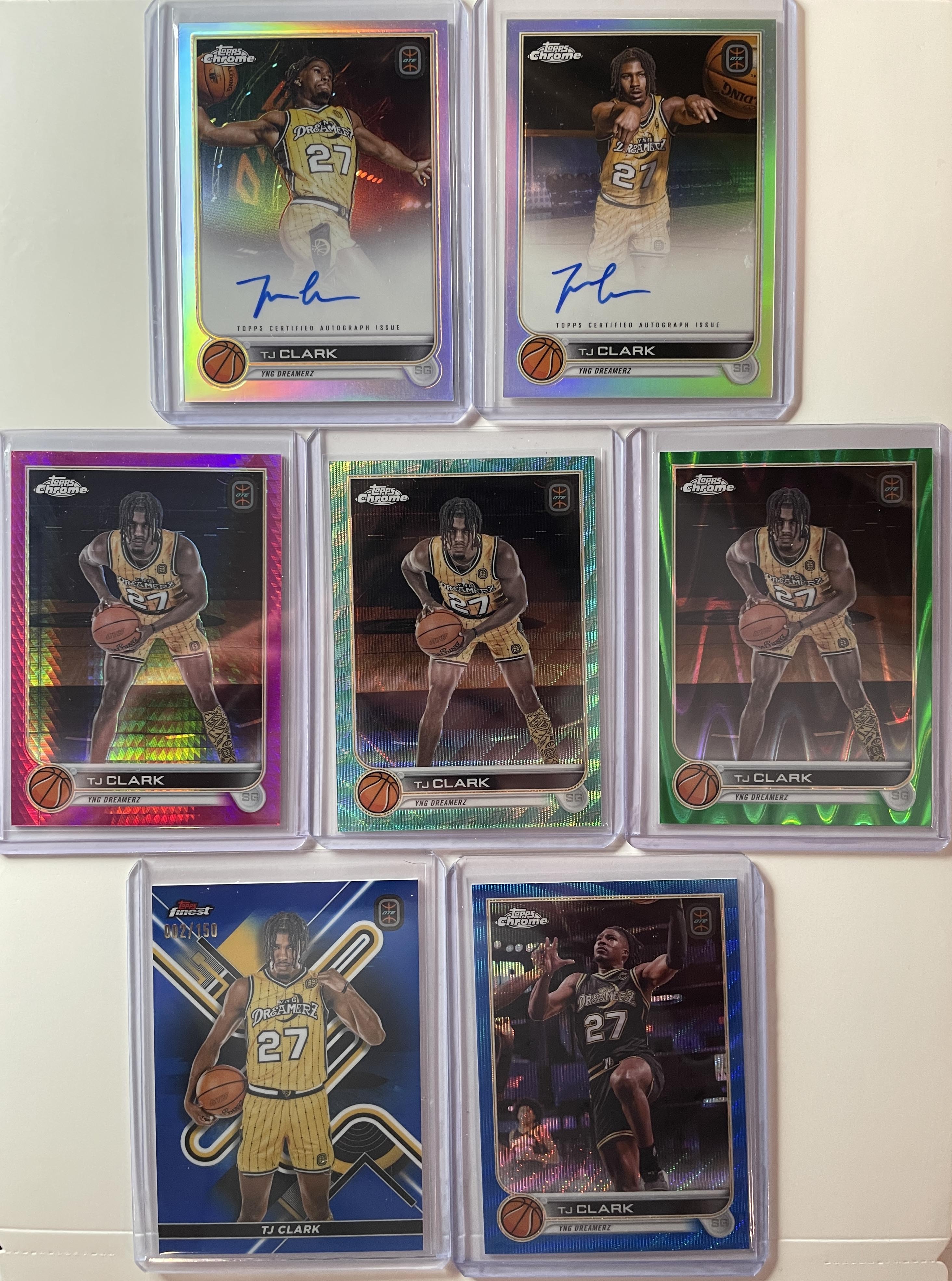 2022-23 Topps OTE Chrome TJ Clark Auto + Green /75 Blue /99 Refractor Set (x27)