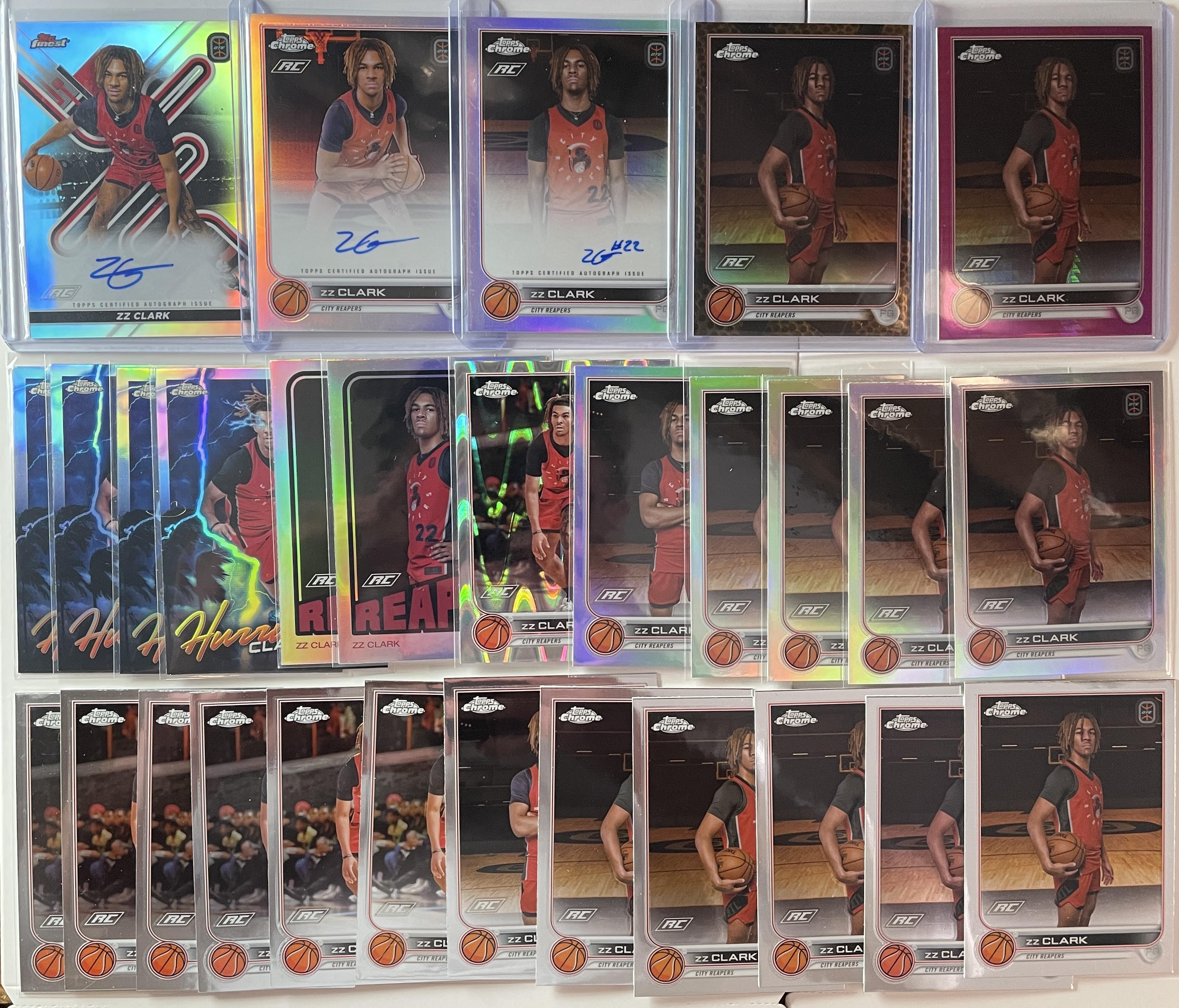 2022-23 Topps OTE Chrome ZZ Clark Autos + Orange /25 + Chrome Refractors (x29)