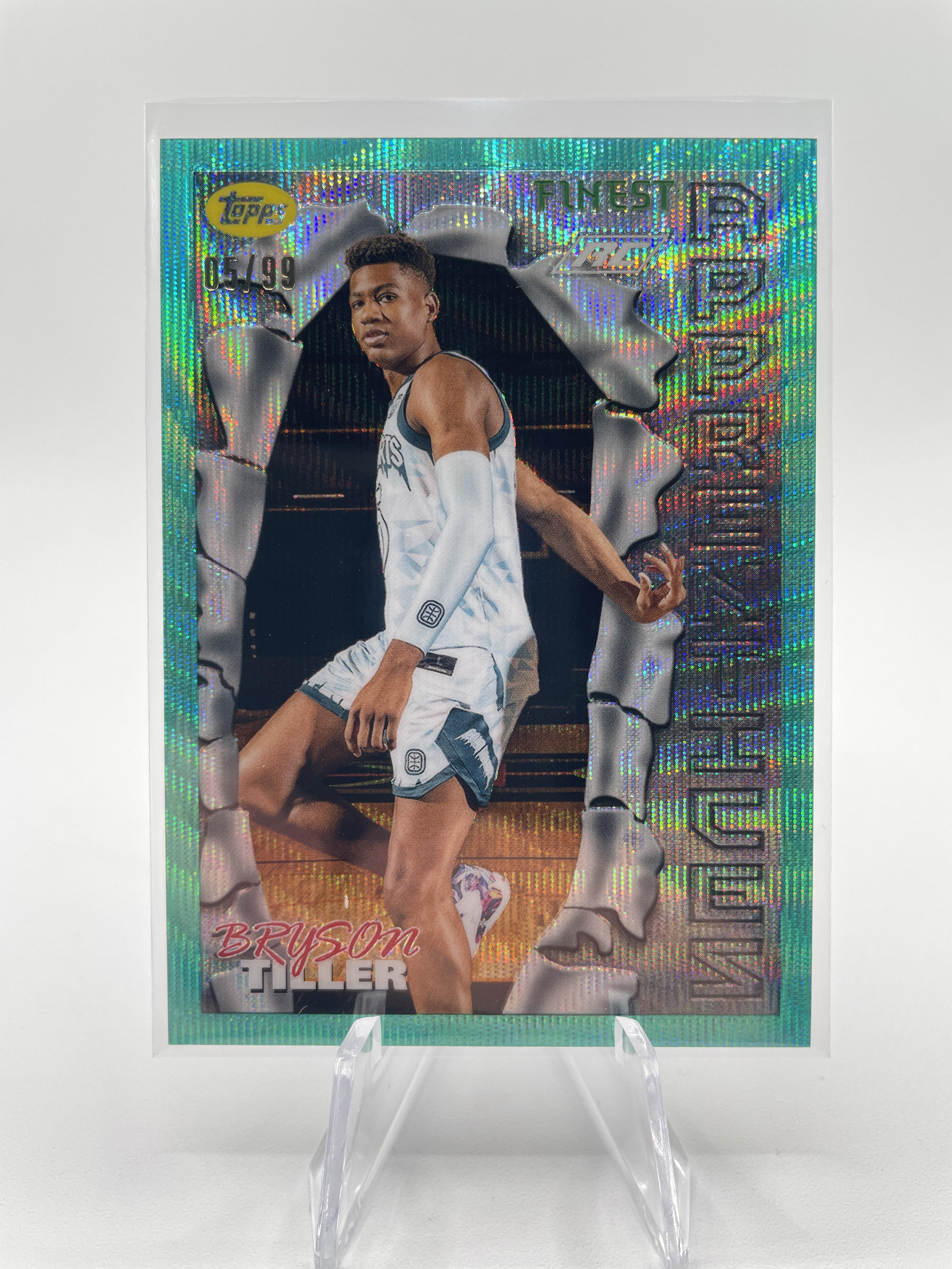2022-23 Topps OTE Finest Bryson Tiller Apprentices Aqua Refractor Rookie /99