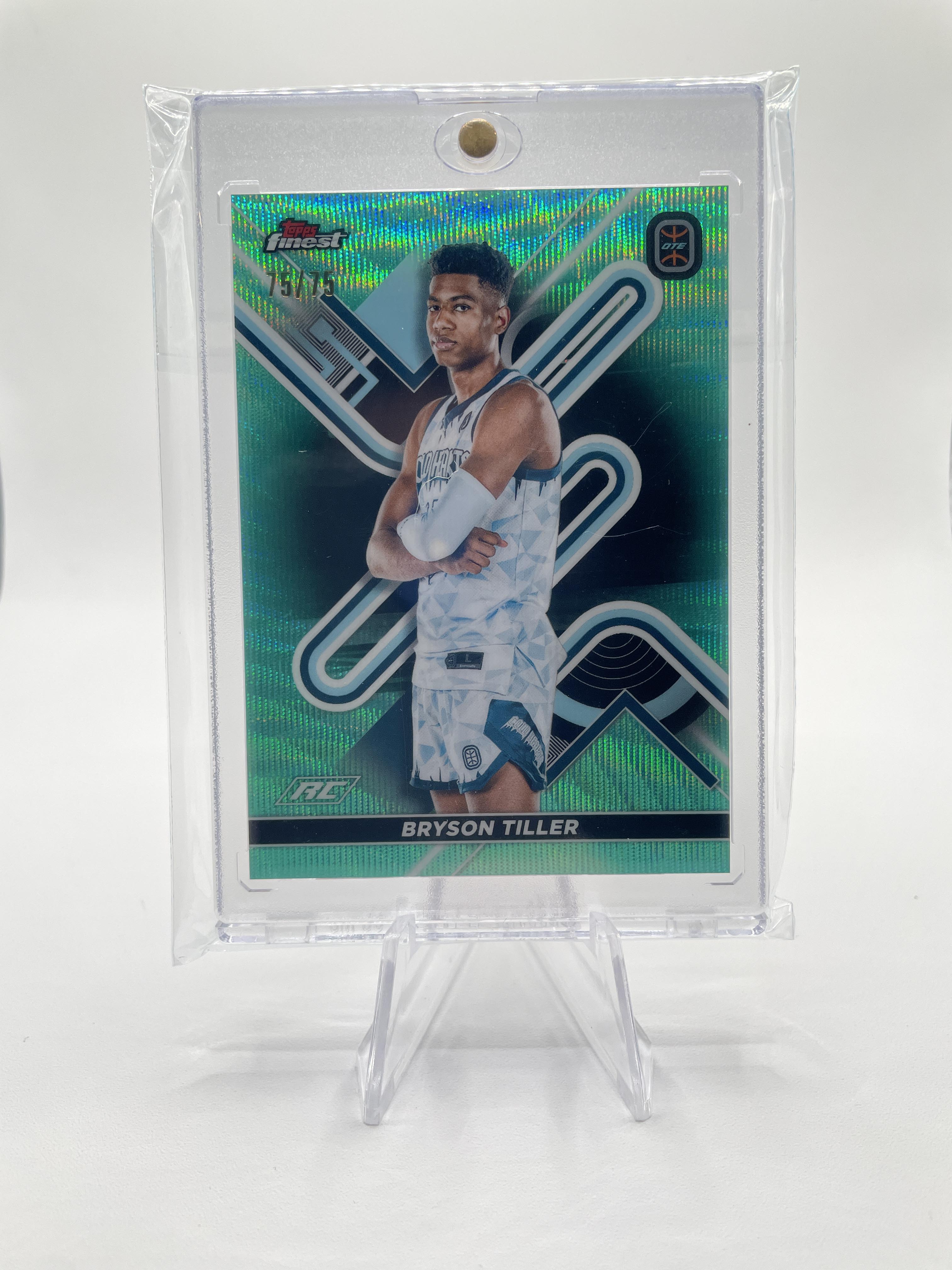 2022-23 Topps OTE Finest Bryson Tiller Aqua Refractor Rookie /75 #76