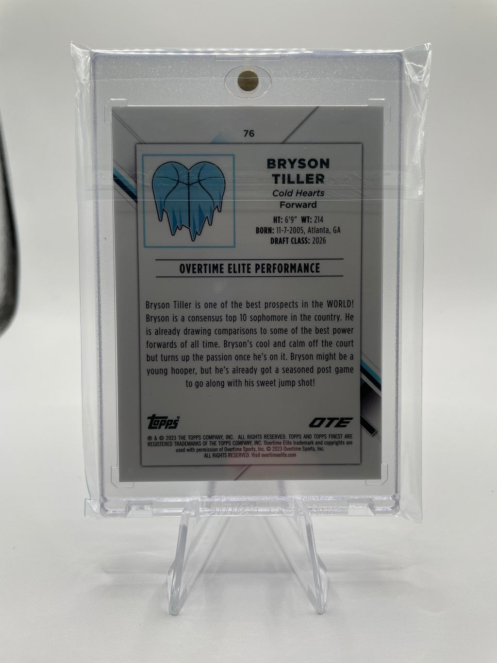 2022-23 Topps OTE Finest Bryson Tiller Aqua Refractor Rookie /75 #76