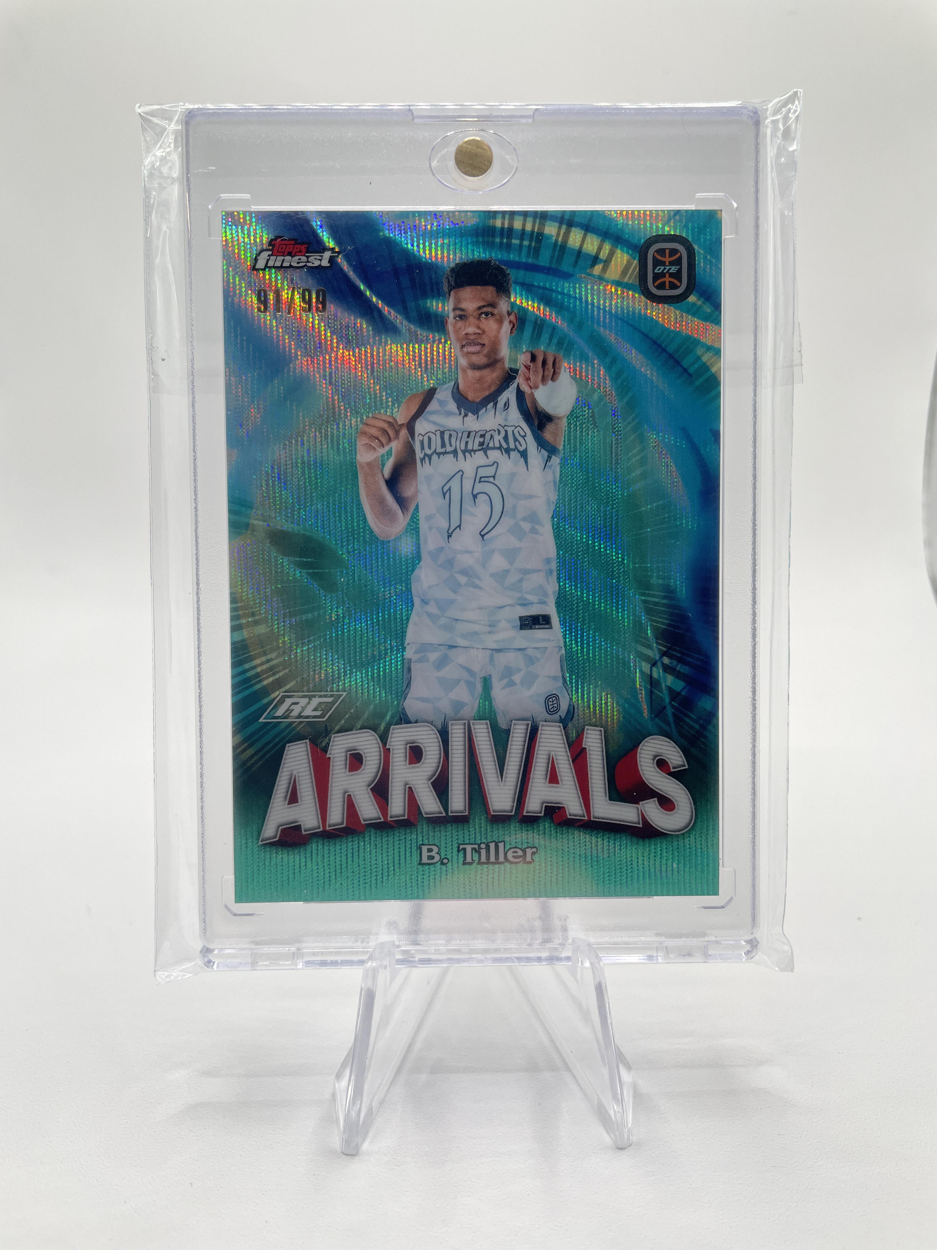 2022-23 Topps OTE Finest Bryson Tiller Arrivals Aqua Refractor Rookie /99