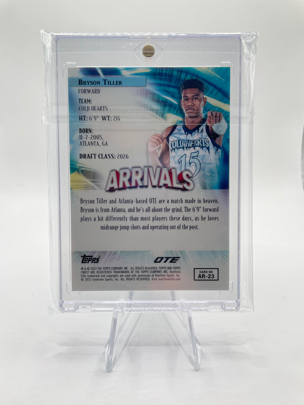 2022-23 Topps OTE Finest Bryson Tiller Arrivals Aqua Refractor Rookie /99