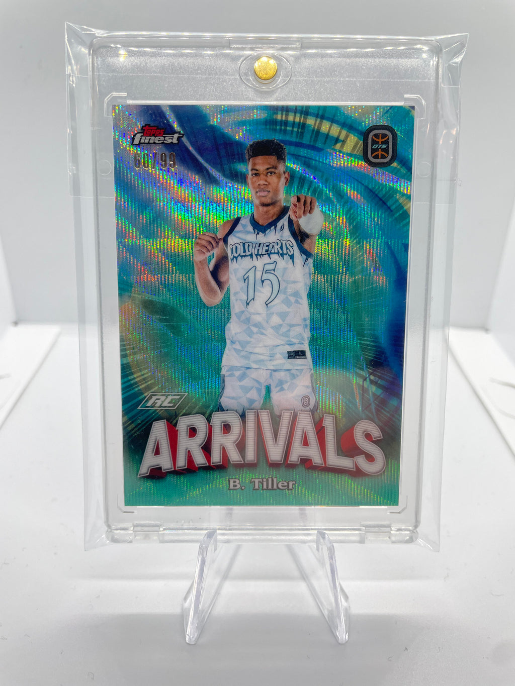 2022-23 Topps OTE Finest Bryson Tiller Arrivals Aqua Refractor Rookie /99