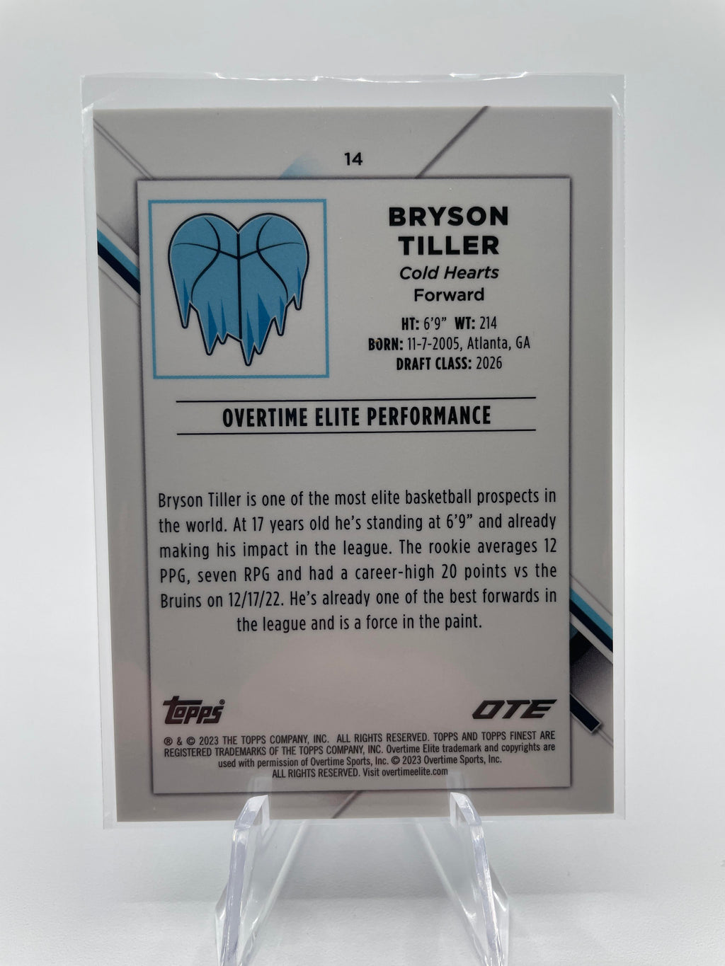 2022-23 Topps OTE Finest Bryson Tiller Blue Refractor Rookie /150 #14