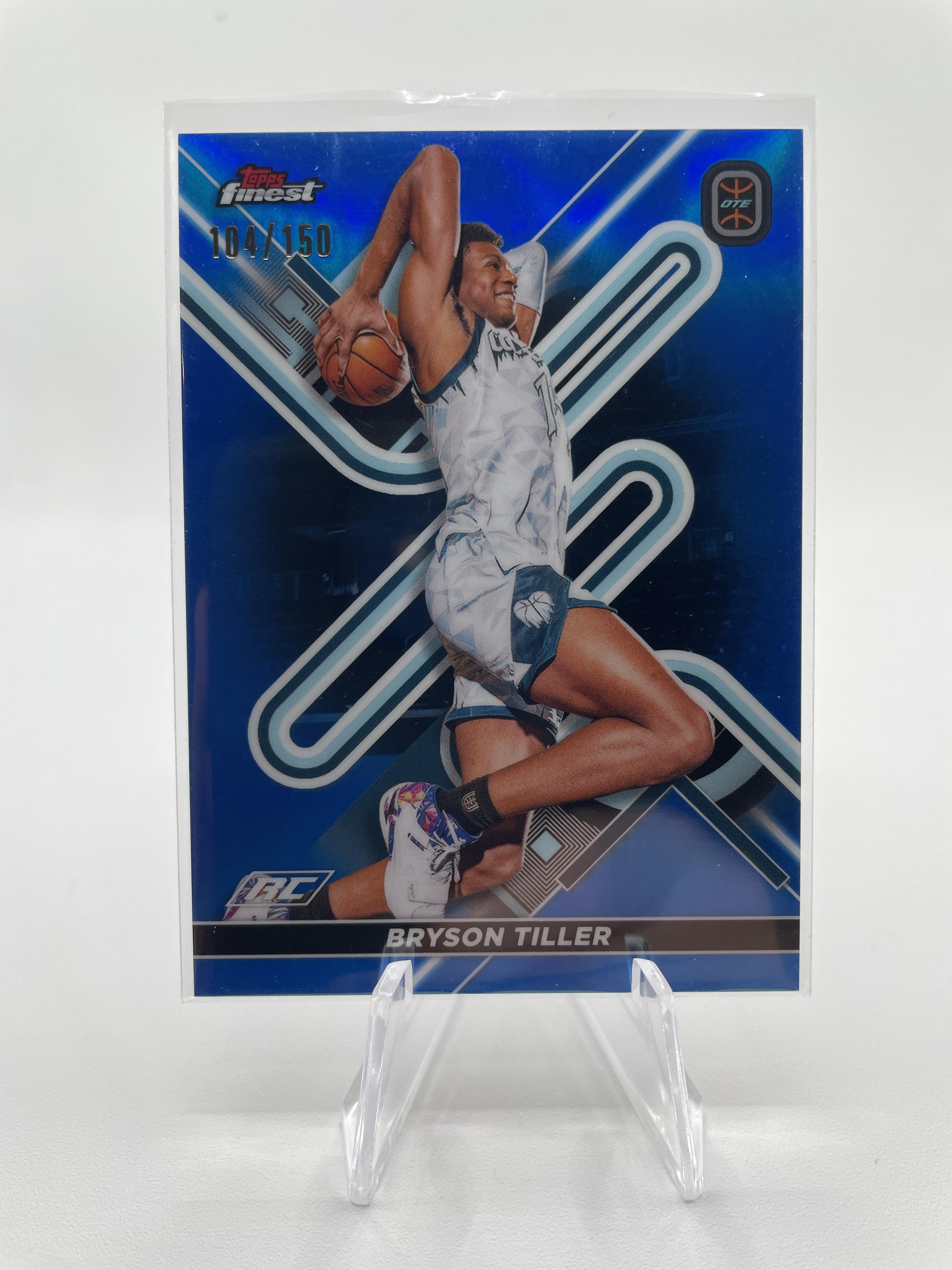 2022-23 Topps OTE Finest Bryson Tiller Blue Refractor Rookie /150 #14