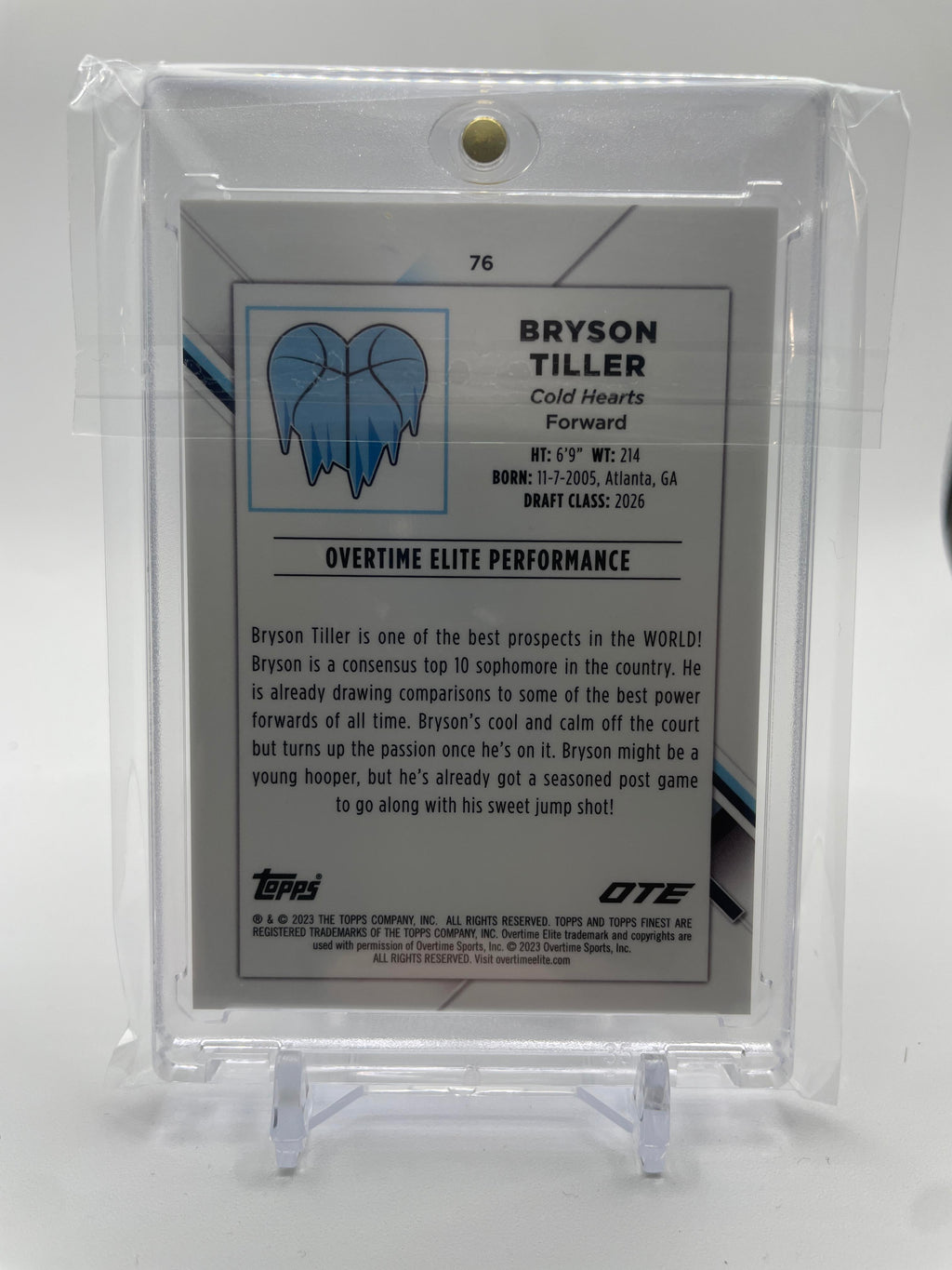 2022-23 Topps OTE Finest Bryson Tiller Diamond Sparkle Refractor Rookie /175 #76