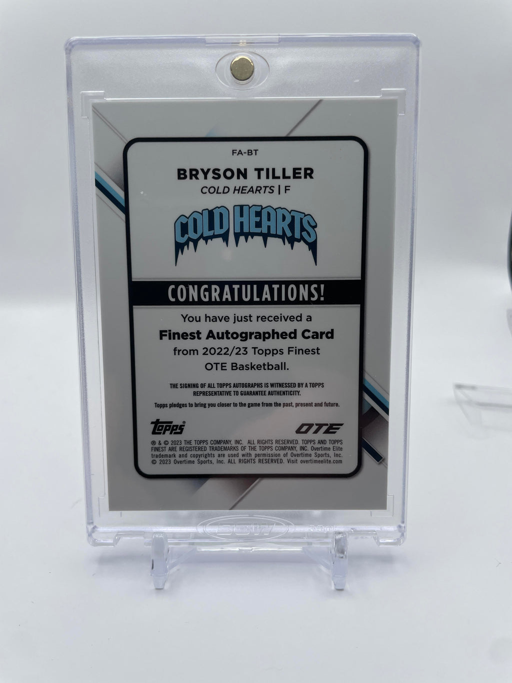 2022-23 Topps OTE Finest Bryson Tiller Green Refractor Rookie Auto /99