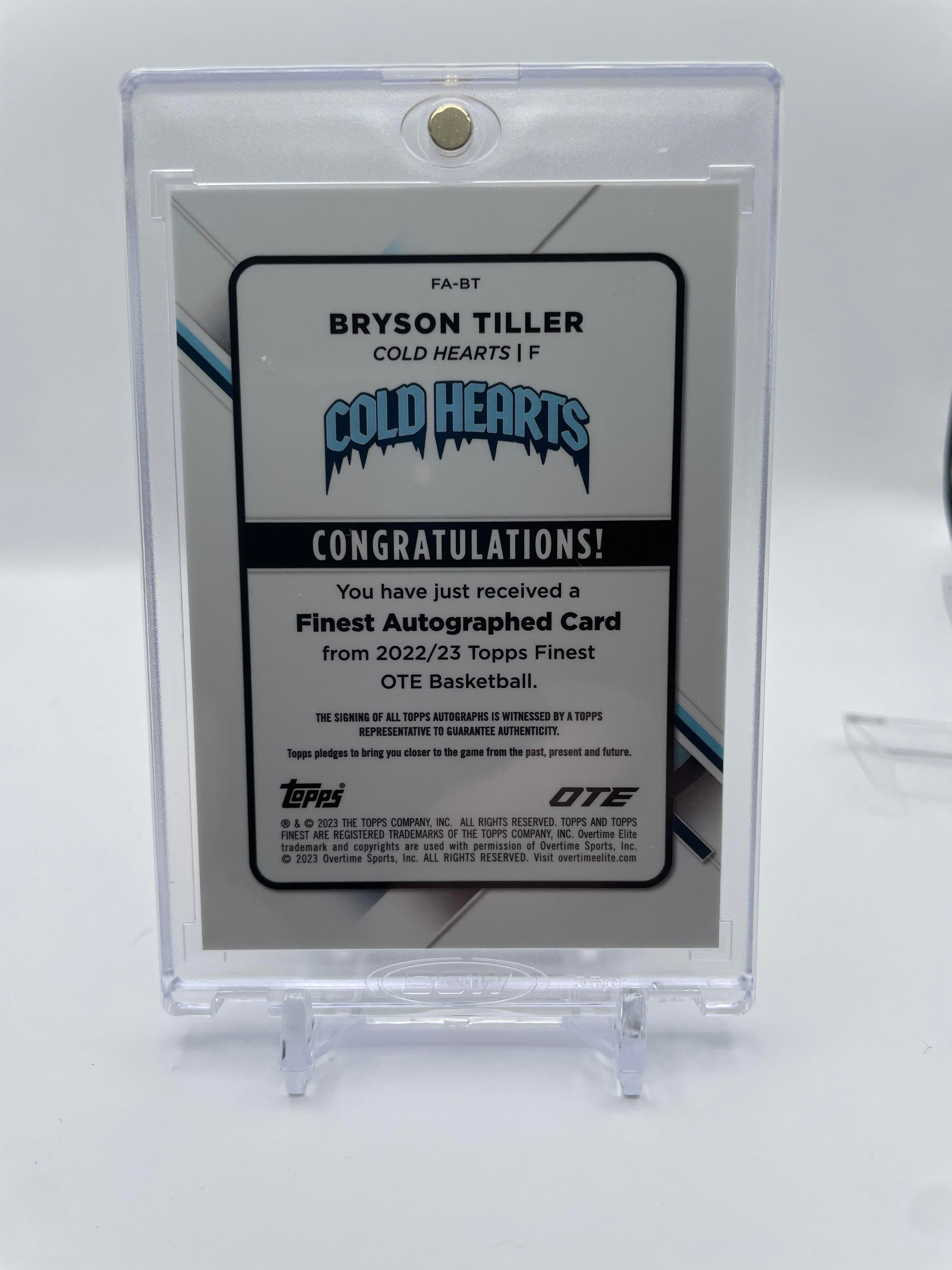 2022-23 Topps OTE Finest Bryson Tiller Green Refractor Rookie Auto /99