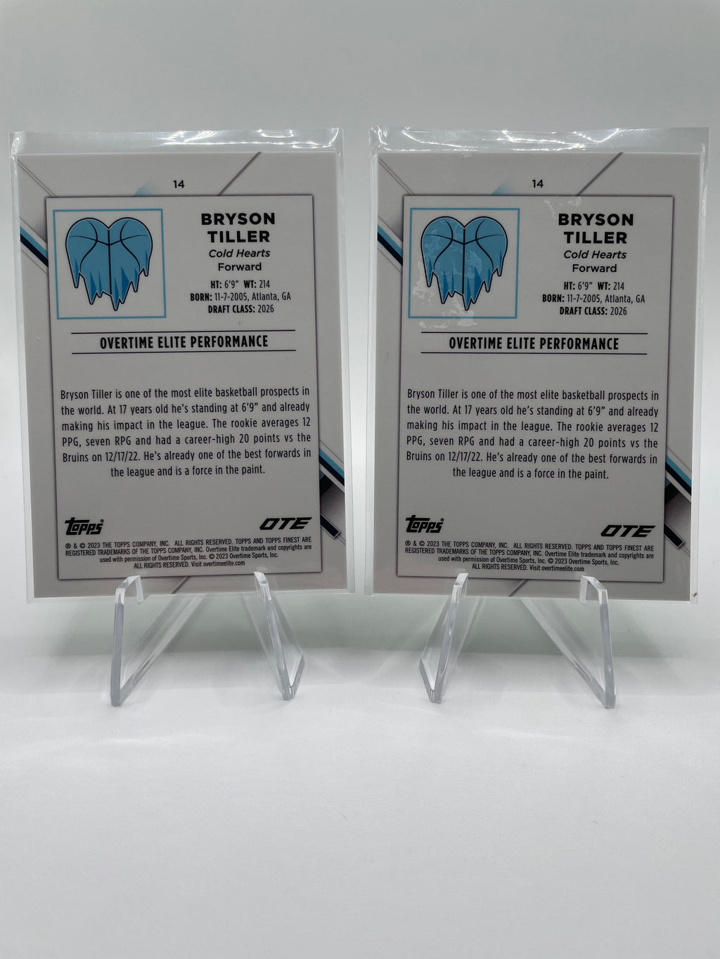 2022-23 Topps OTE Finest Bryson Tiller Lime Green Refractor Rookie /99 Set (x2)