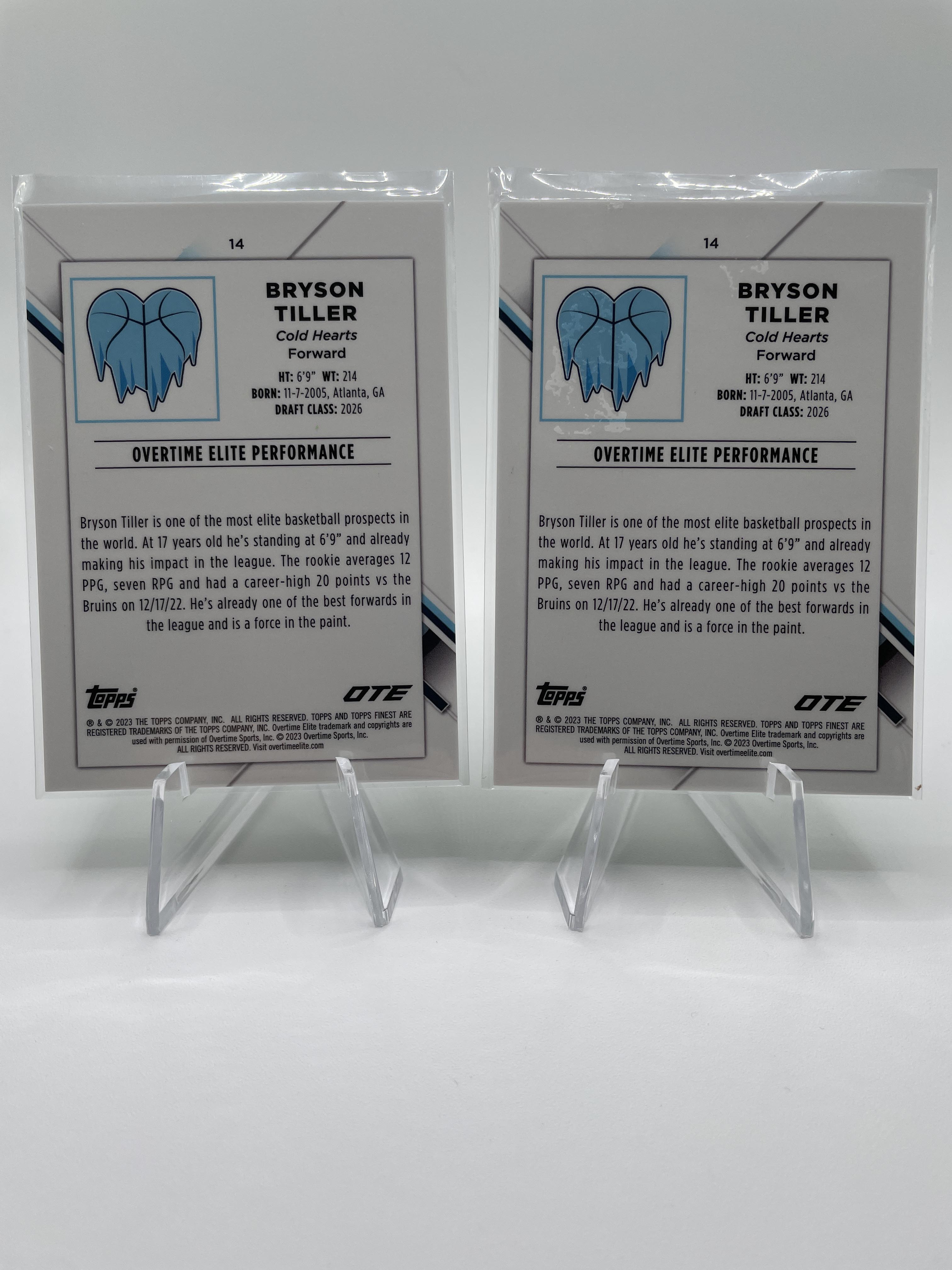 2022-23 Topps OTE Finest Bryson Tiller Lime Green Refractor Rookie /99 Set (x2)