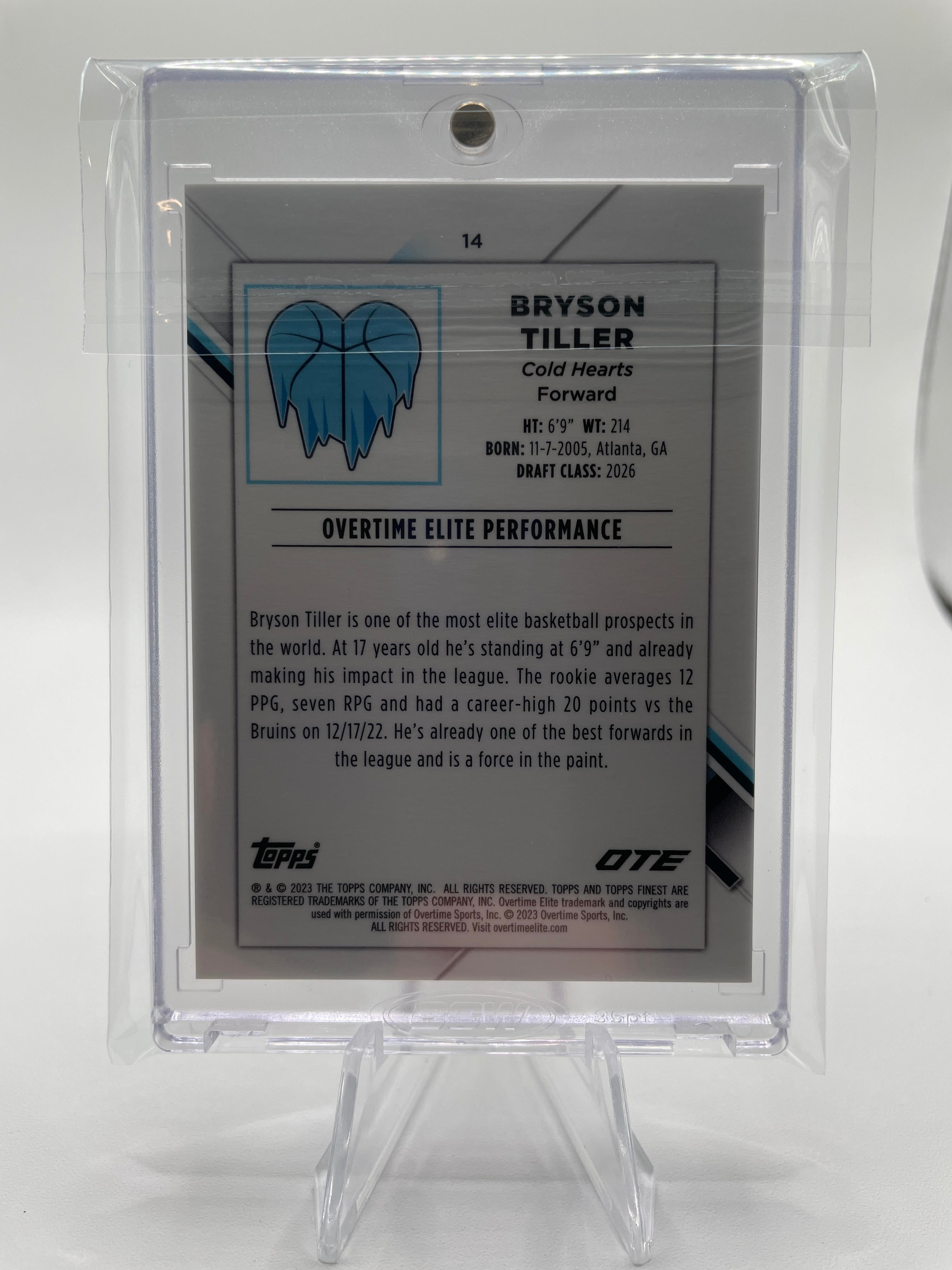 2022-23 Topps OTE Finest Bryson Tiller Lime Green Refractor Rookie /99 #14