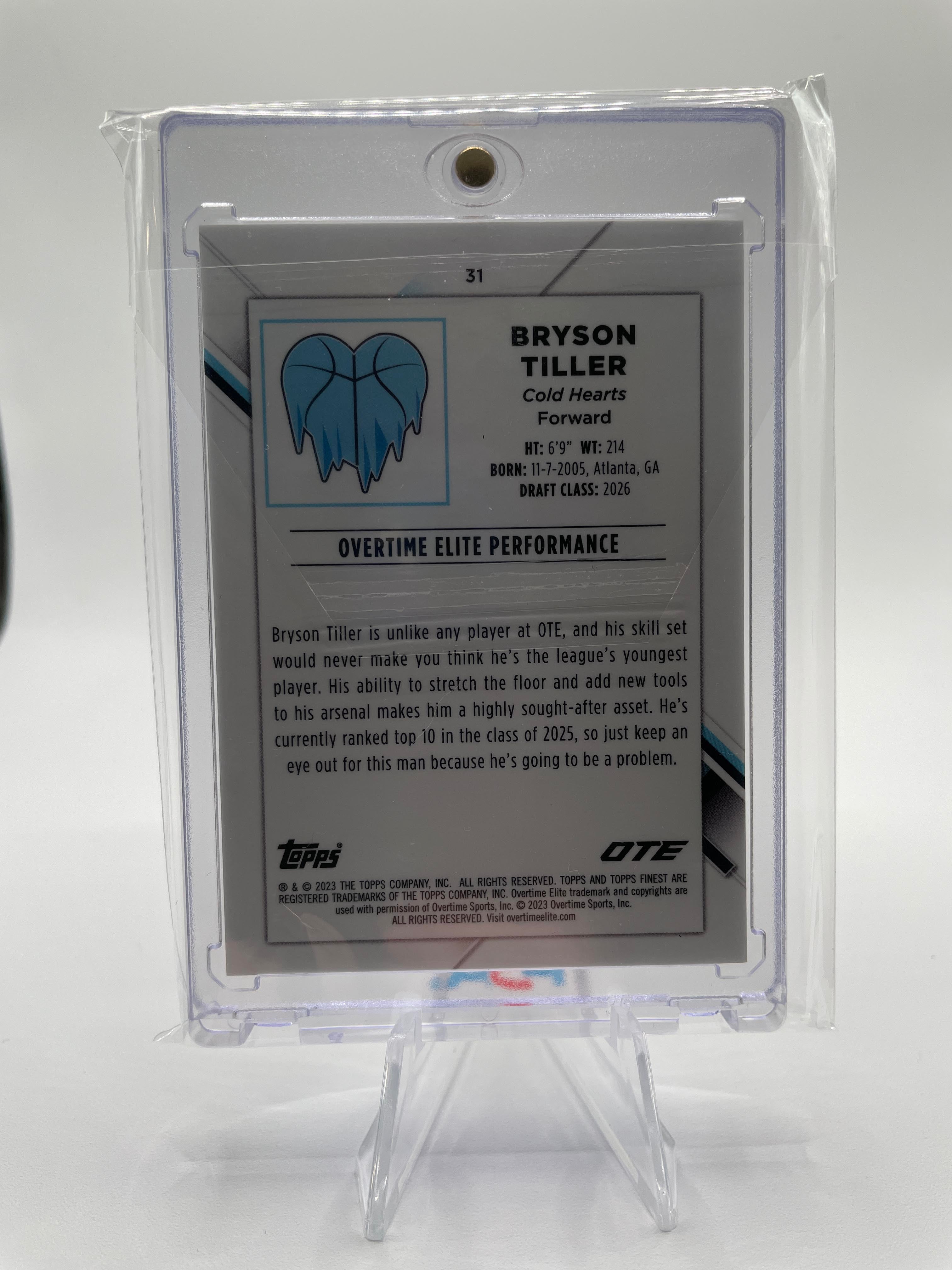 2022-23 Topps OTE Finest Bryson Tiller Lime Green Refractor Rookie /99 #31