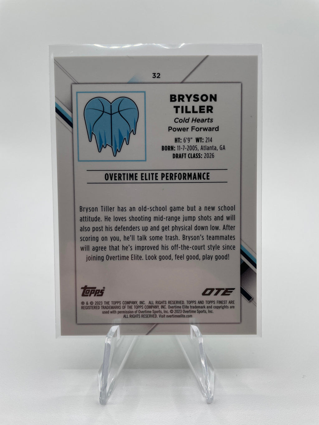 2022-23 Topps OTE Finest Bryson Tiller Lime Green Refractor Rookie /99 #32