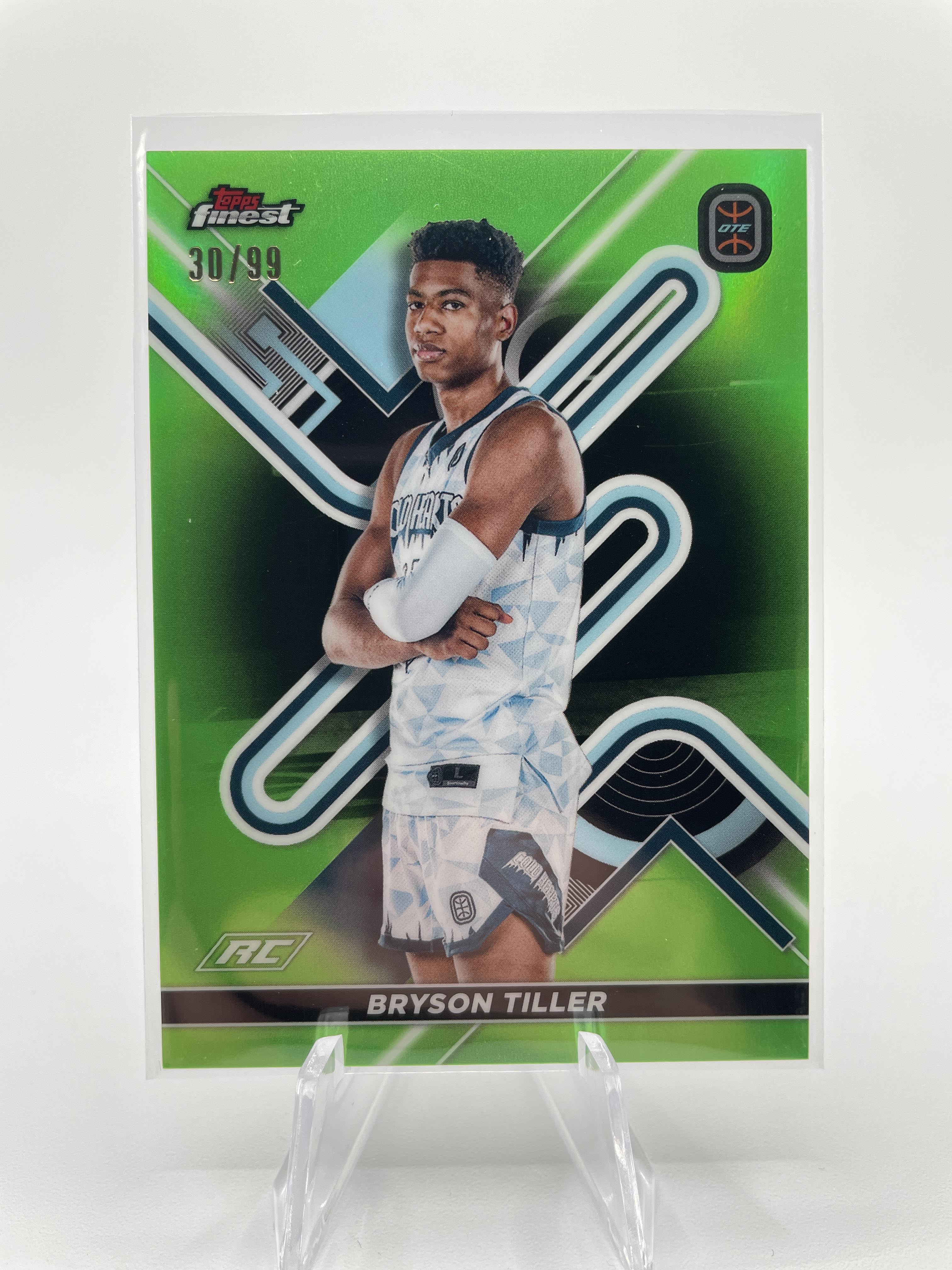 2022-23 Topps OTE Finest Bryson Tiller Lime Green Refractor Rookie /99 #76