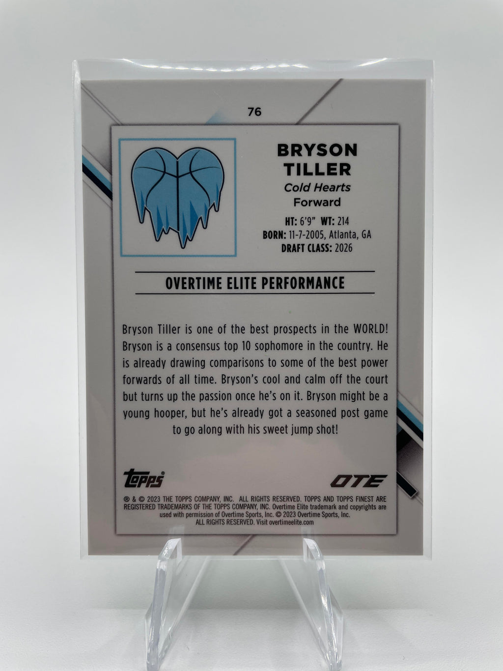 2022-23 Topps OTE Finest Bryson Tiller Lime Green Refractor Rookie /99 #76