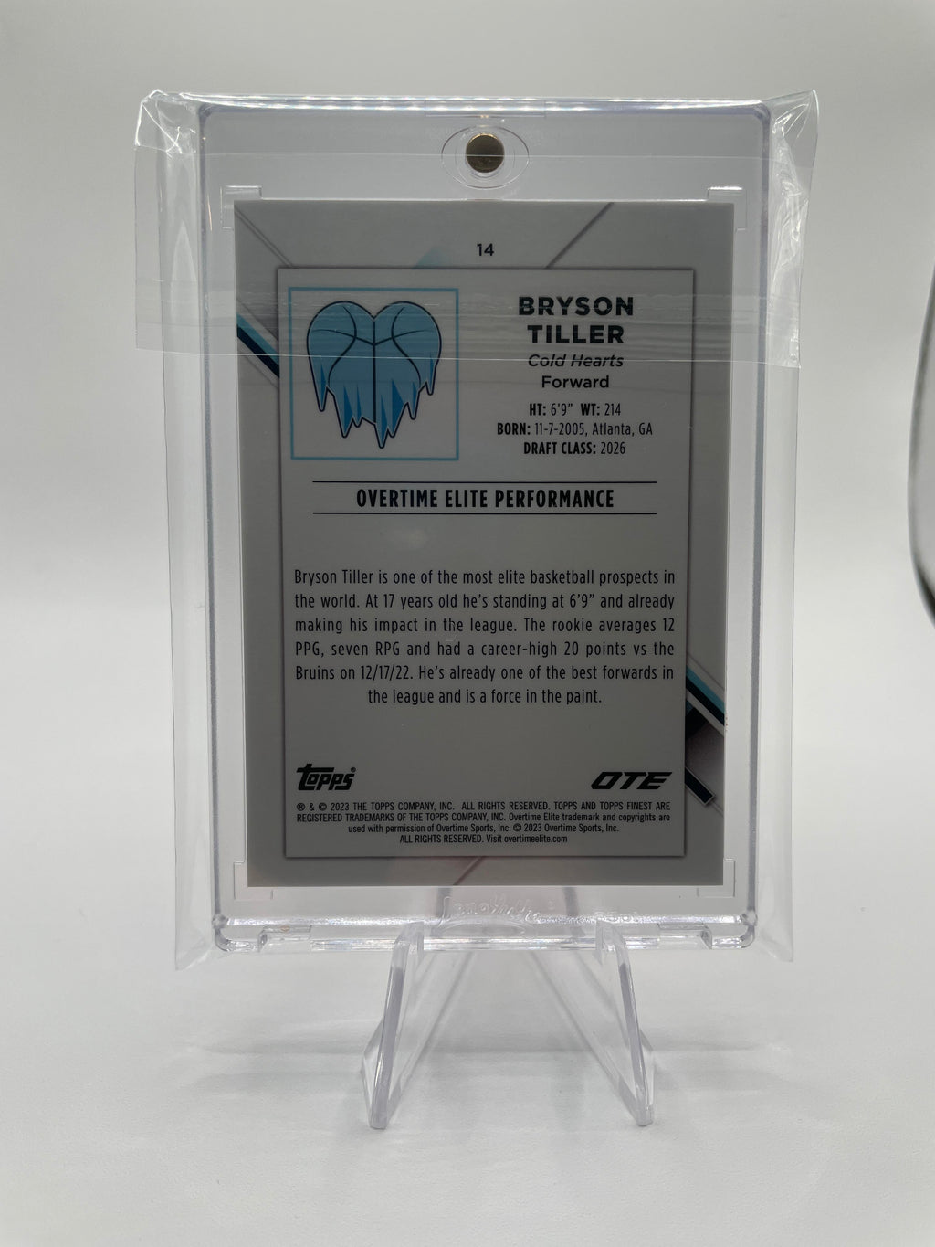 2022-23 Topps OTE Finest Bryson Tiller Pink Refractor Rookie /125 #14